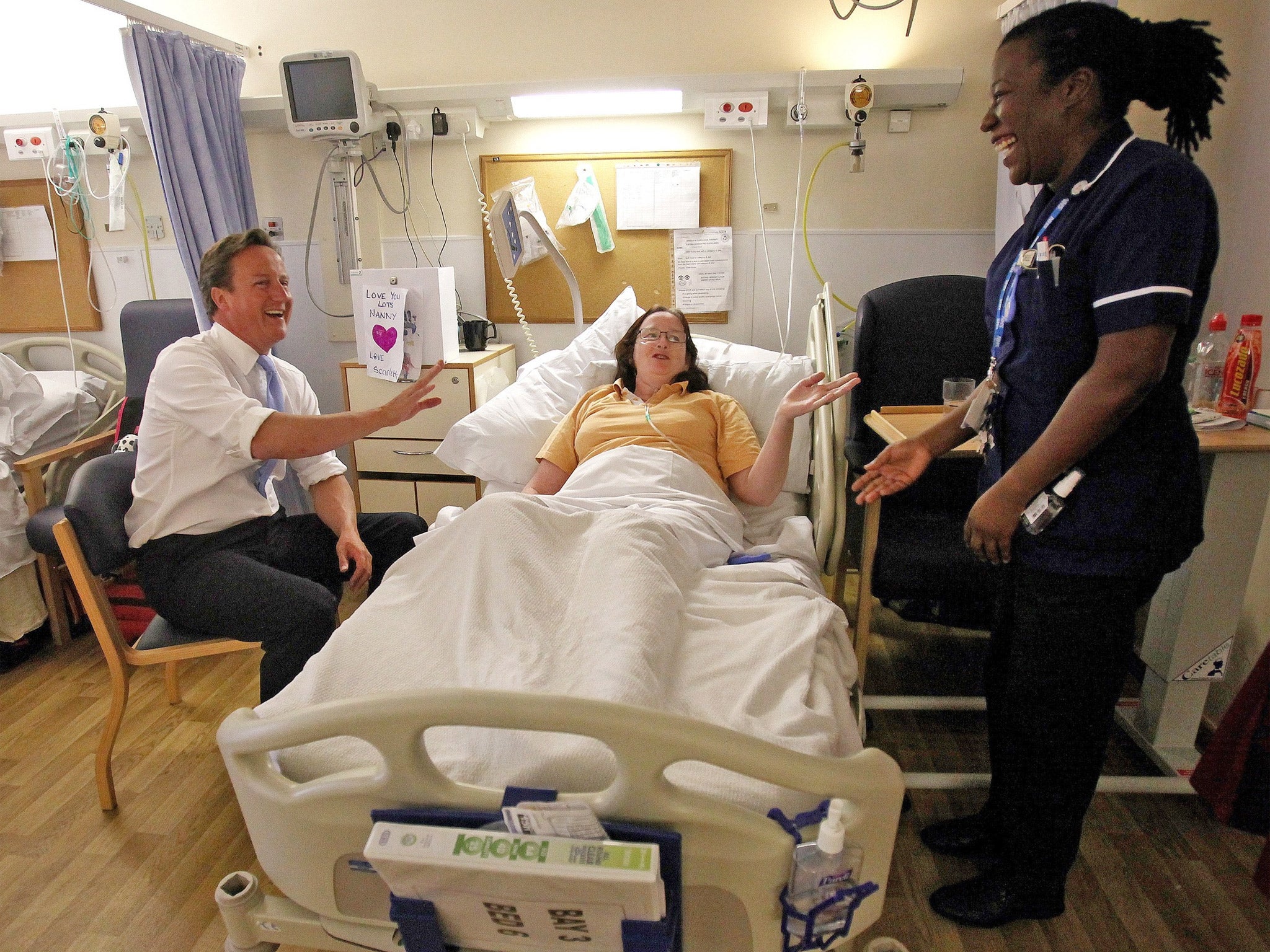 Prime Minister David Cameron visiting University College Hospital in 2011 (Getty)