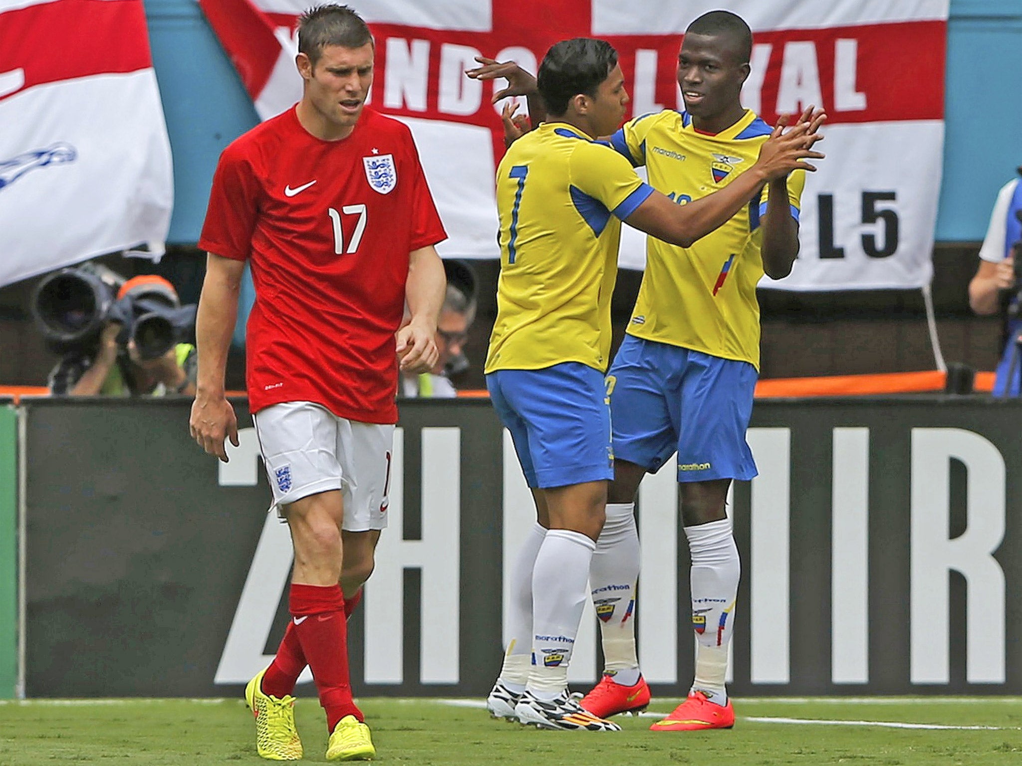 Milner started at right-back against Ecuador in the pre-World Cup friendly