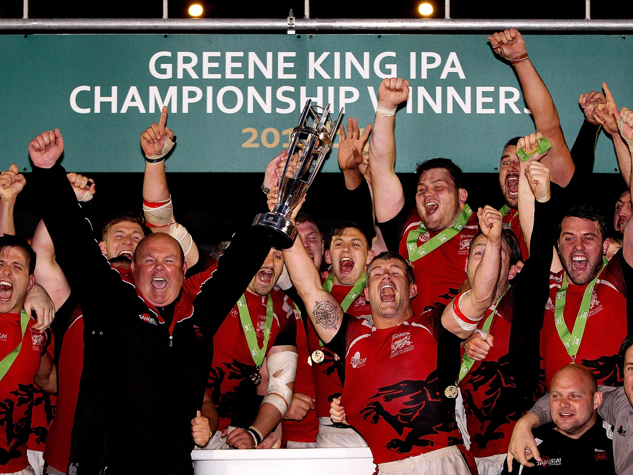 &#13;
London Welsh won the Greene King IPA Championship play off final in 2014 &#13;