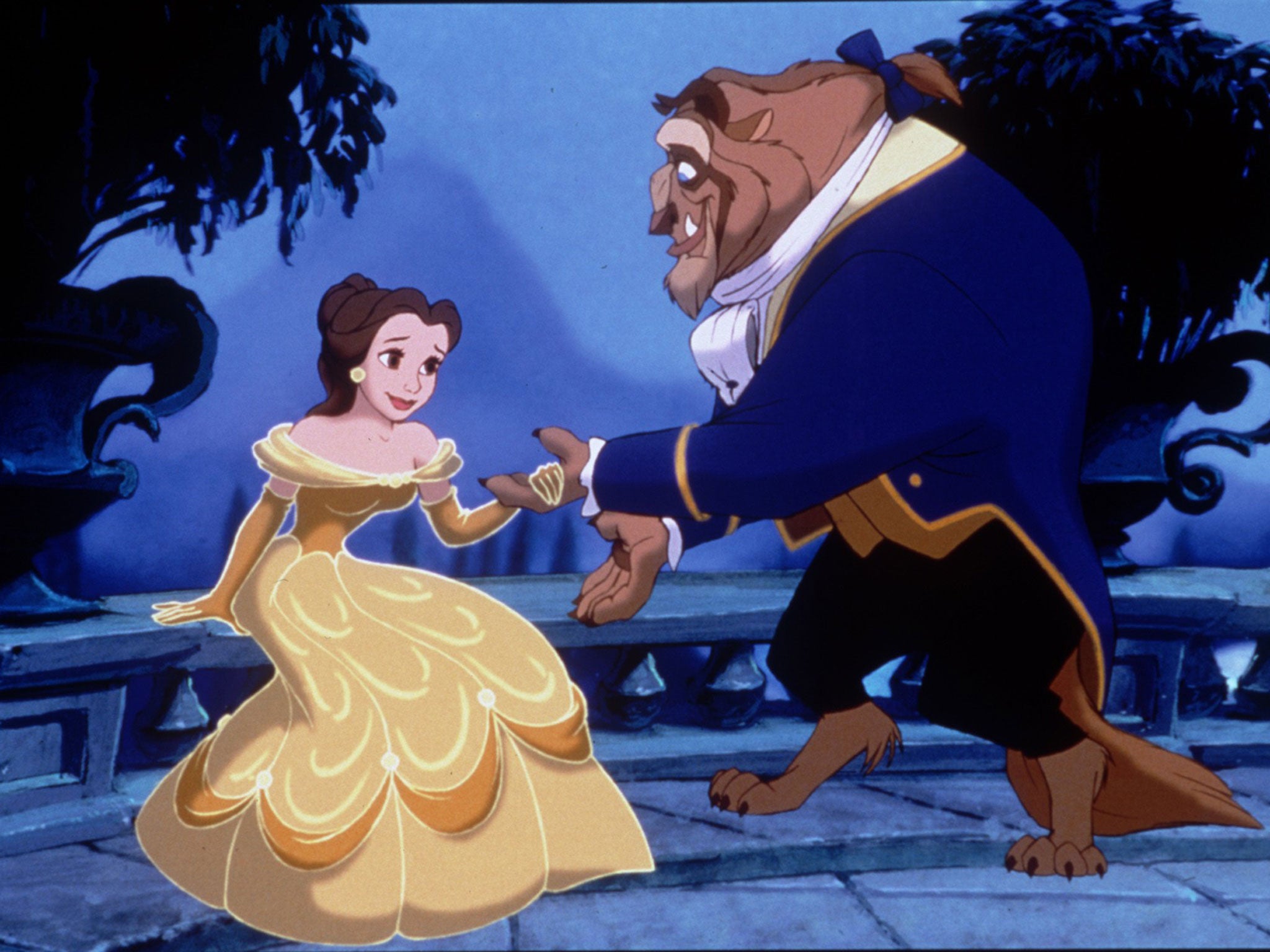 Belle and the Beast in 1991's Disney original Beauty and the Beast