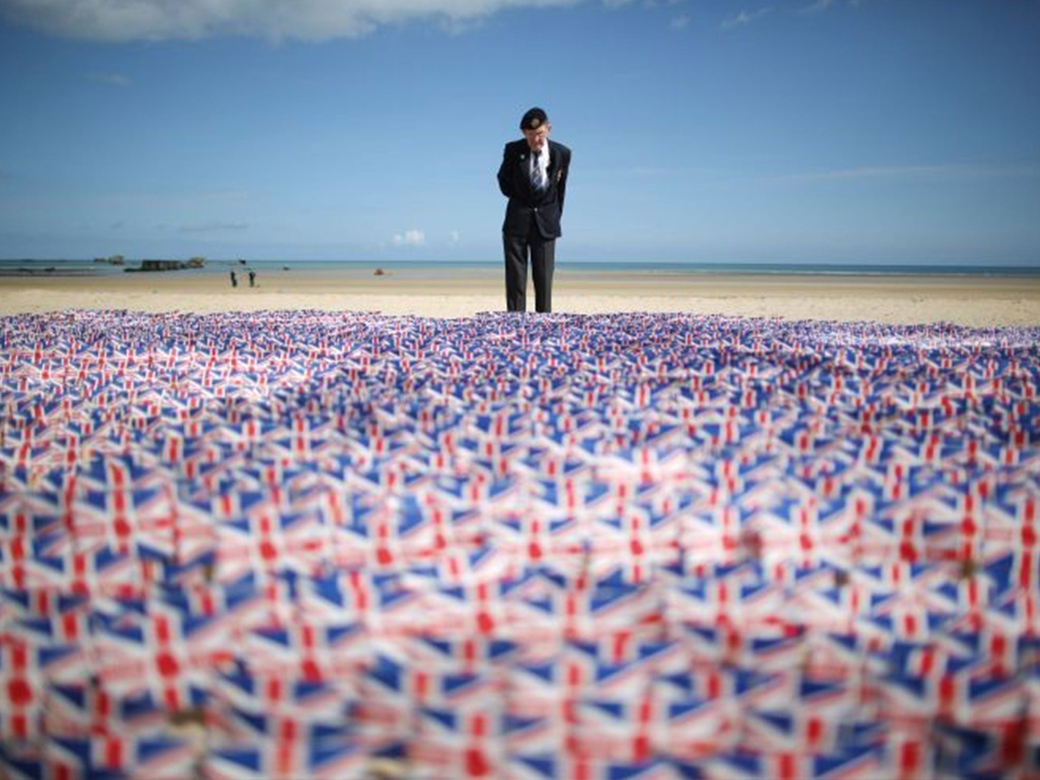 WW2 veteran Fred Holborn, from the Fleet Air Arm, on Gold beach