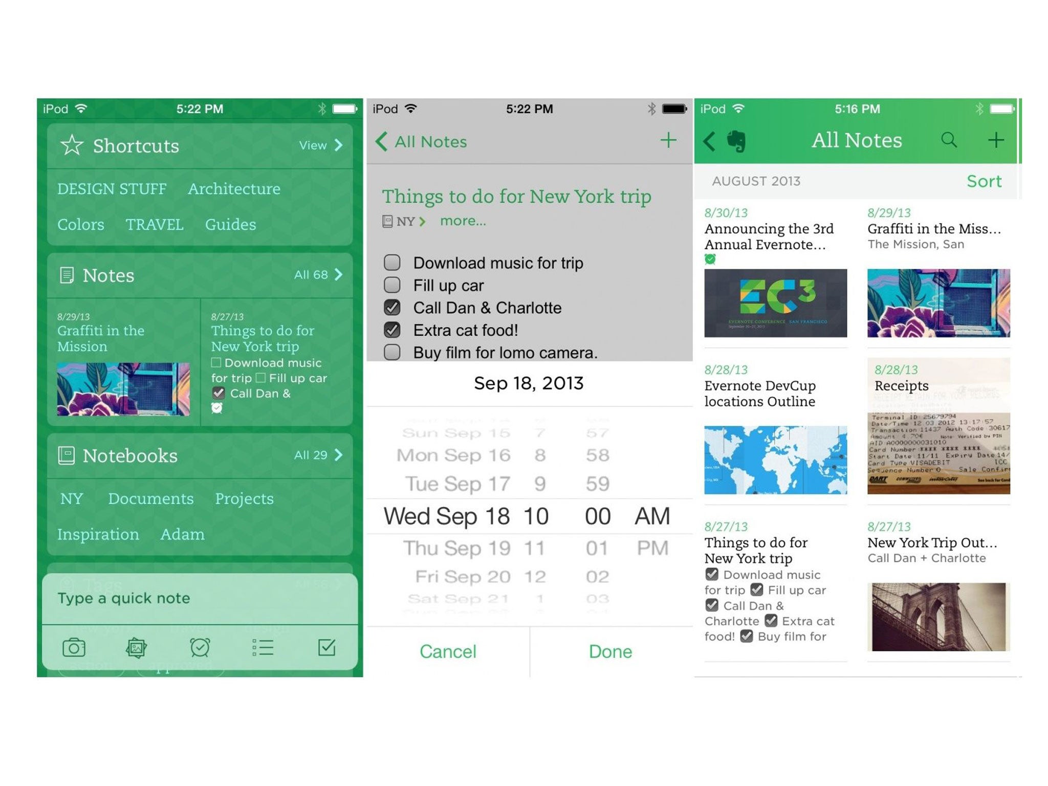 Evernote for iPhone — the company has bridged out to most mobile and PC devices, and also to notebooks