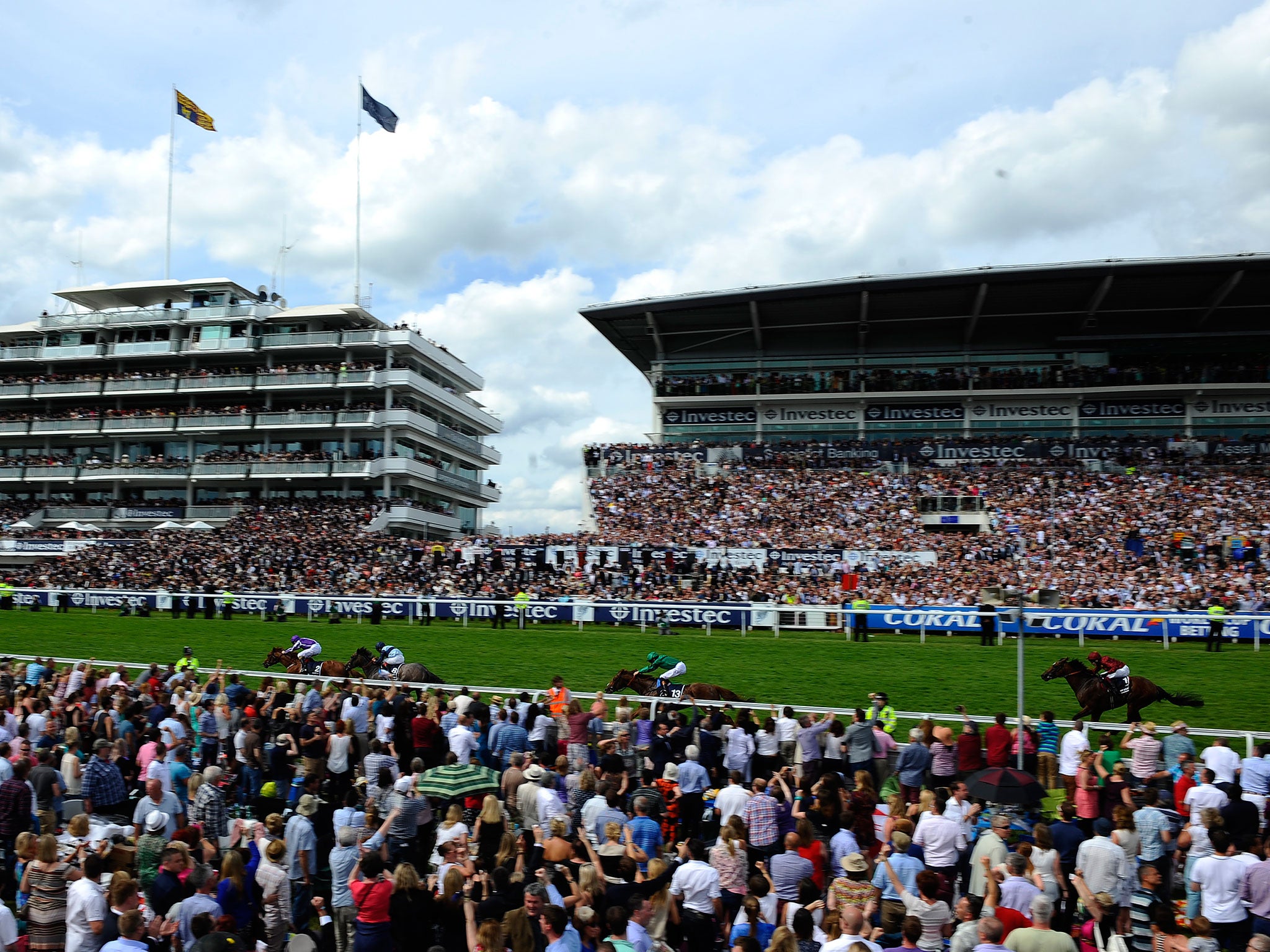 Joseph O'Brien riding Australia win The Investec Derby at Epsom racecourse on June 07, 2014 in Epsom, England.