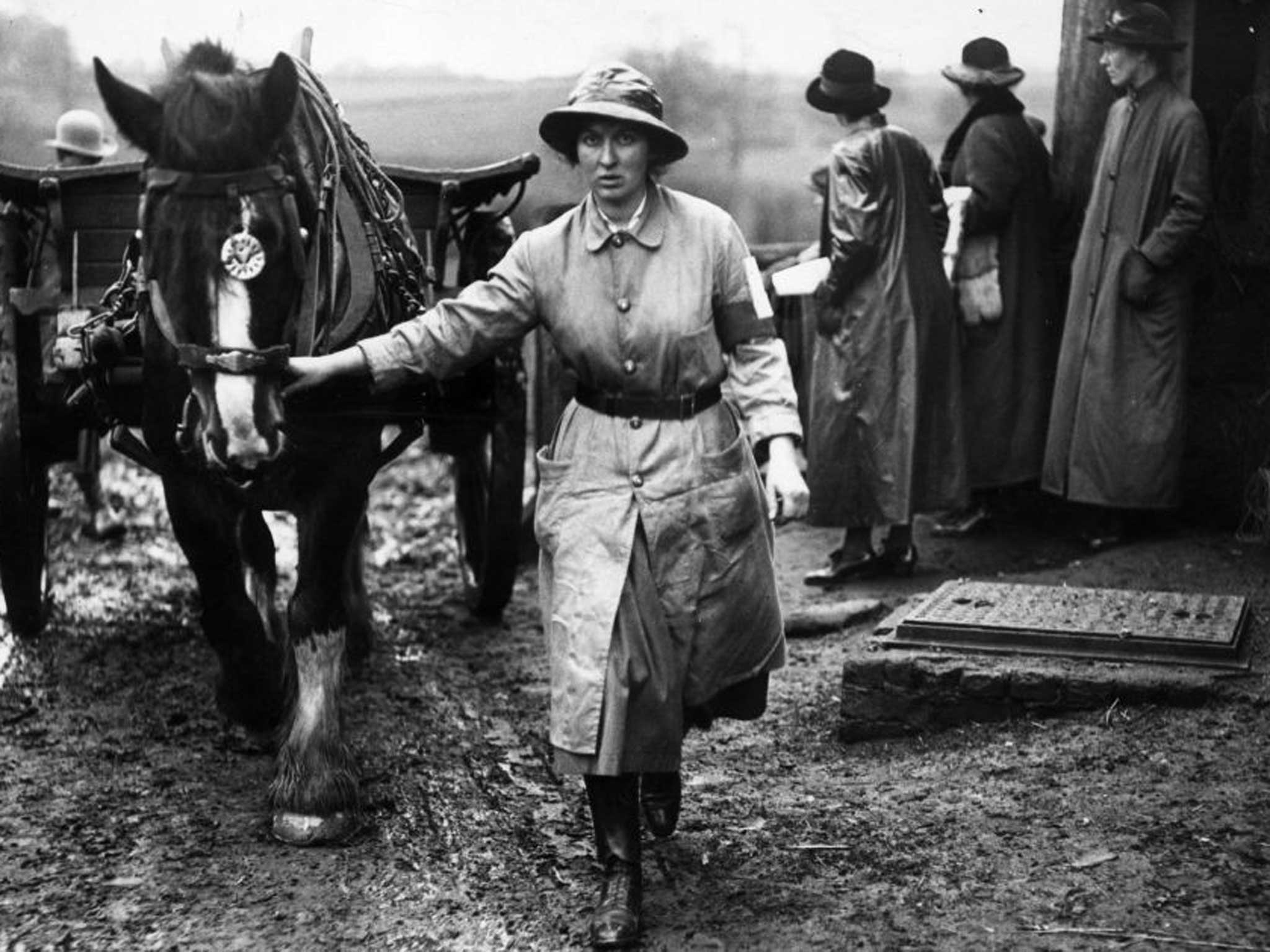 War effort: Women war workers at Cross Farm, Shackleton, Surrey, in 1917