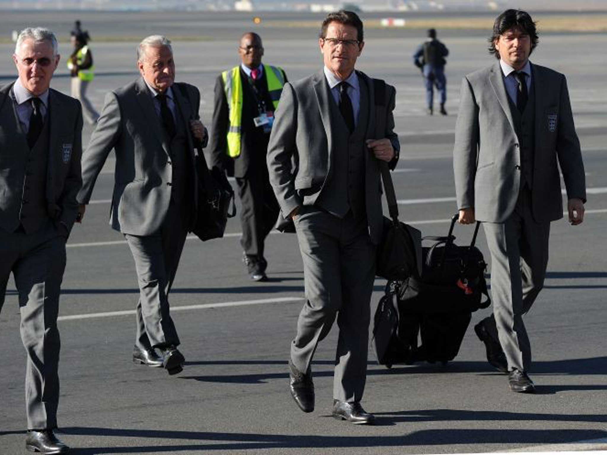 Fabio Capello arrives for last world cup finals