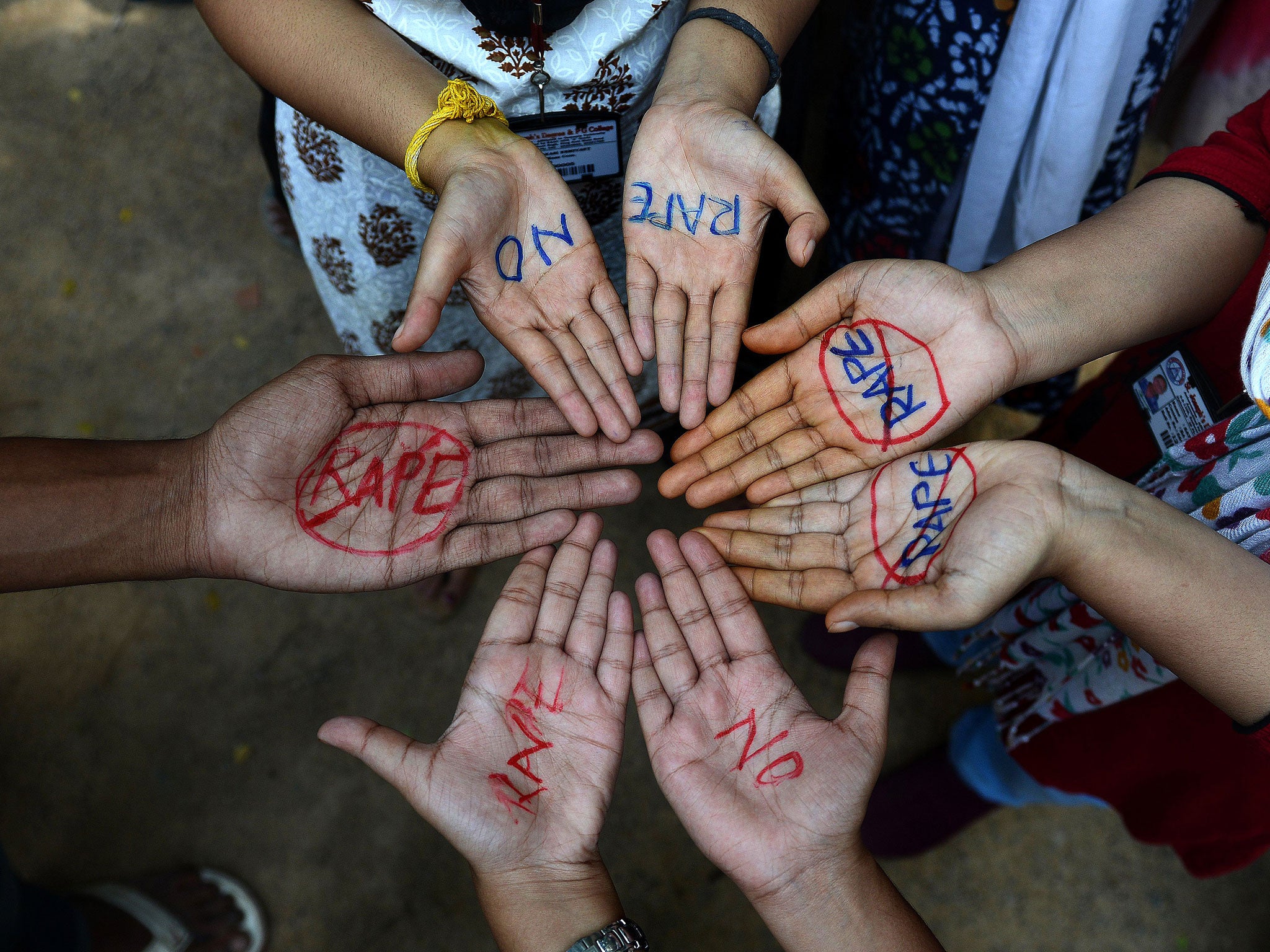 Indian students participate in an anti-rape protest