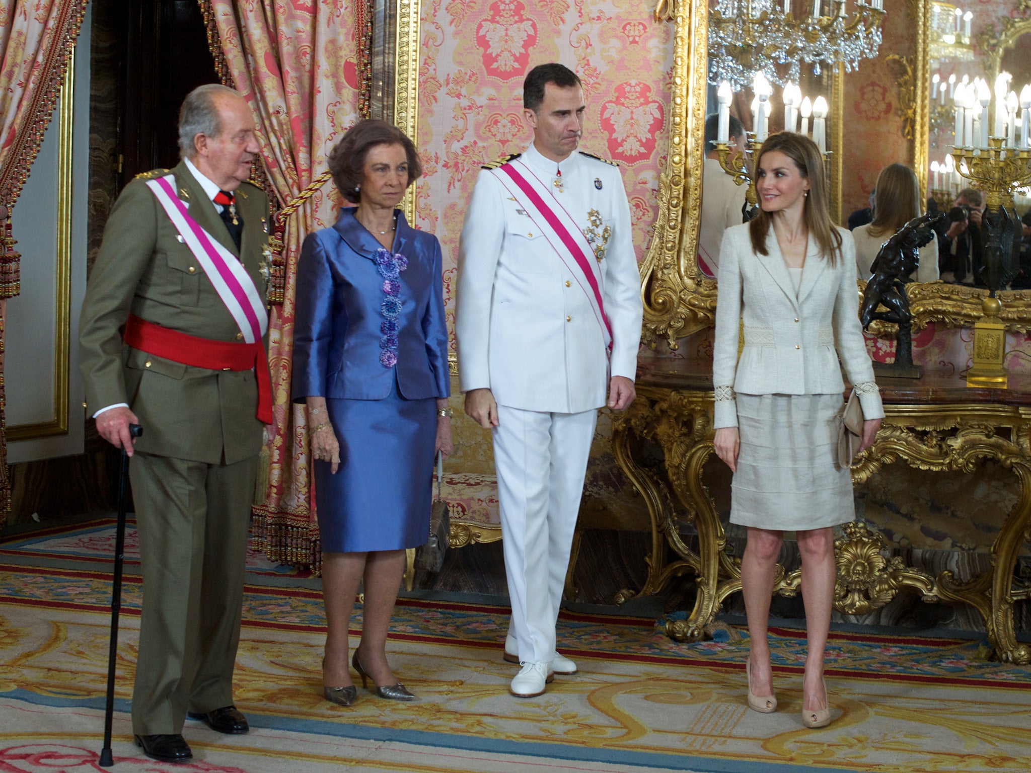 King Juan Carlos, Queen Sofia, Prince Felipe and Princess Letizia on an official engagement this weekend