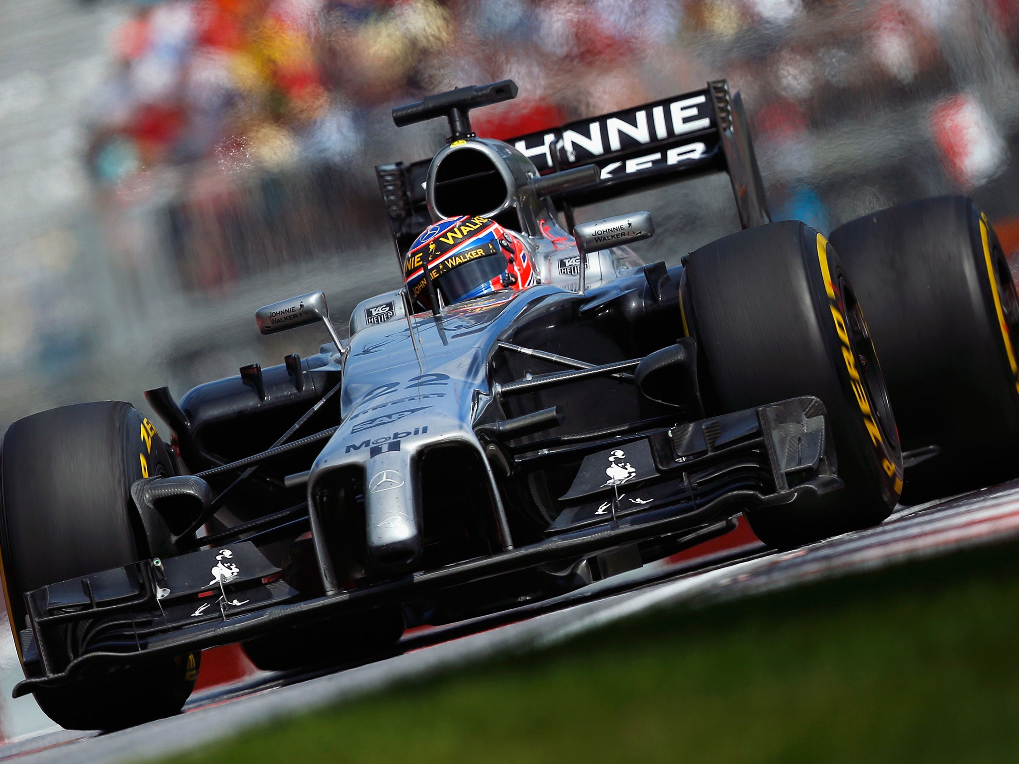 Jenson Button of Great Britain and McLaren drives during the Canadian Formula One Grand Prix at Circuit Gilles Villeneuve