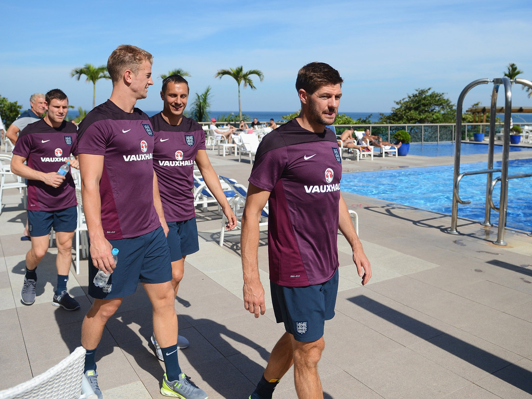 England pictured after arriving in Rio