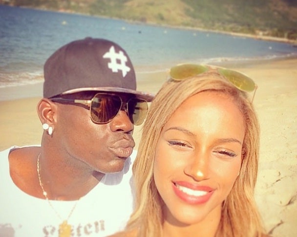 Mario Balotelli (left) and his fiancée Fanny Neguesha