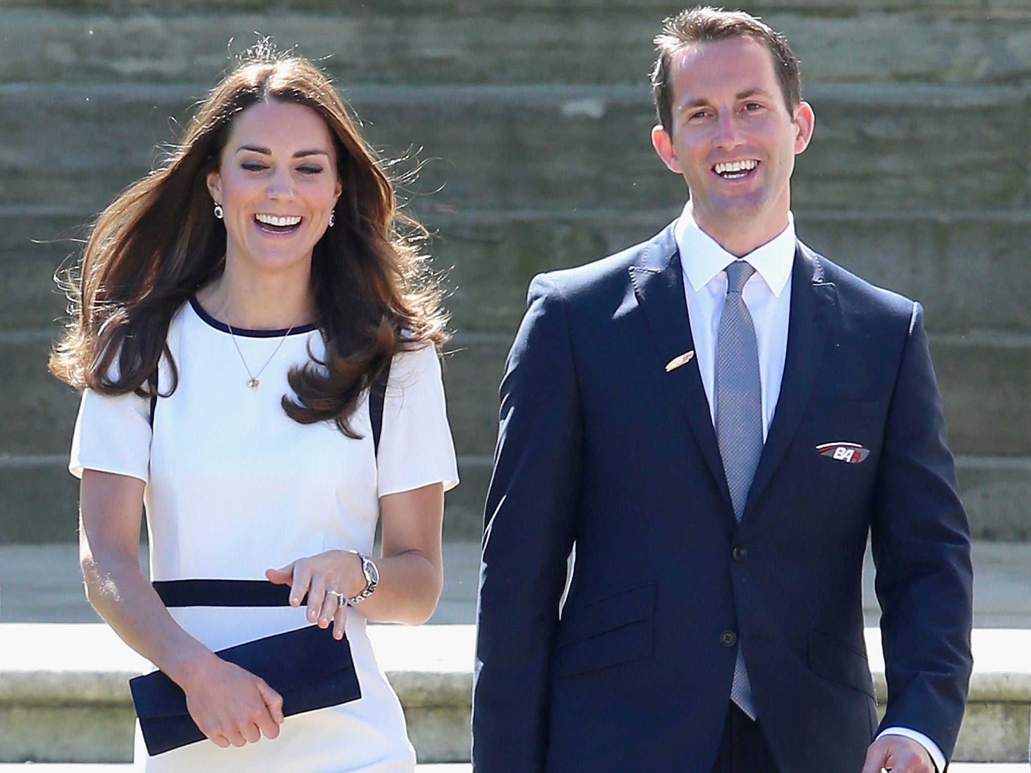 Catherine, Duchess of Cambridge and Sir Ben Ainslie at National Maritime Museum in Greenwich for the Ben Ainslie America's Cup Launch today