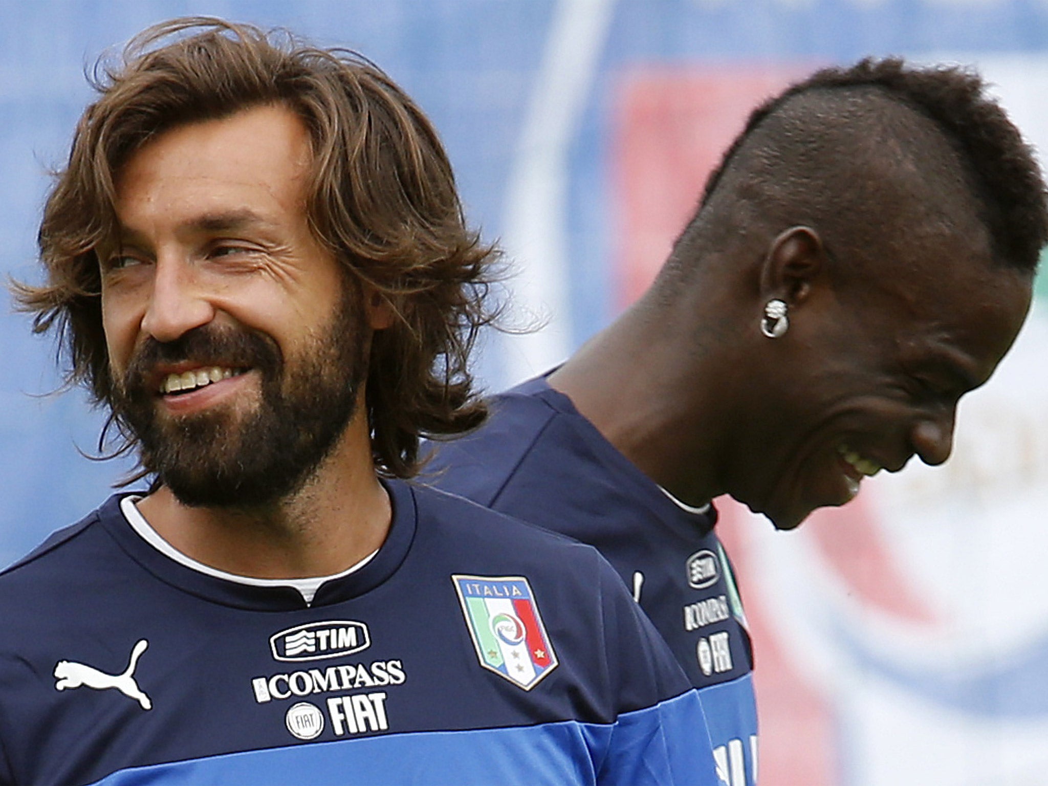 Andrea Pirlo (left) and Mario Balotelli