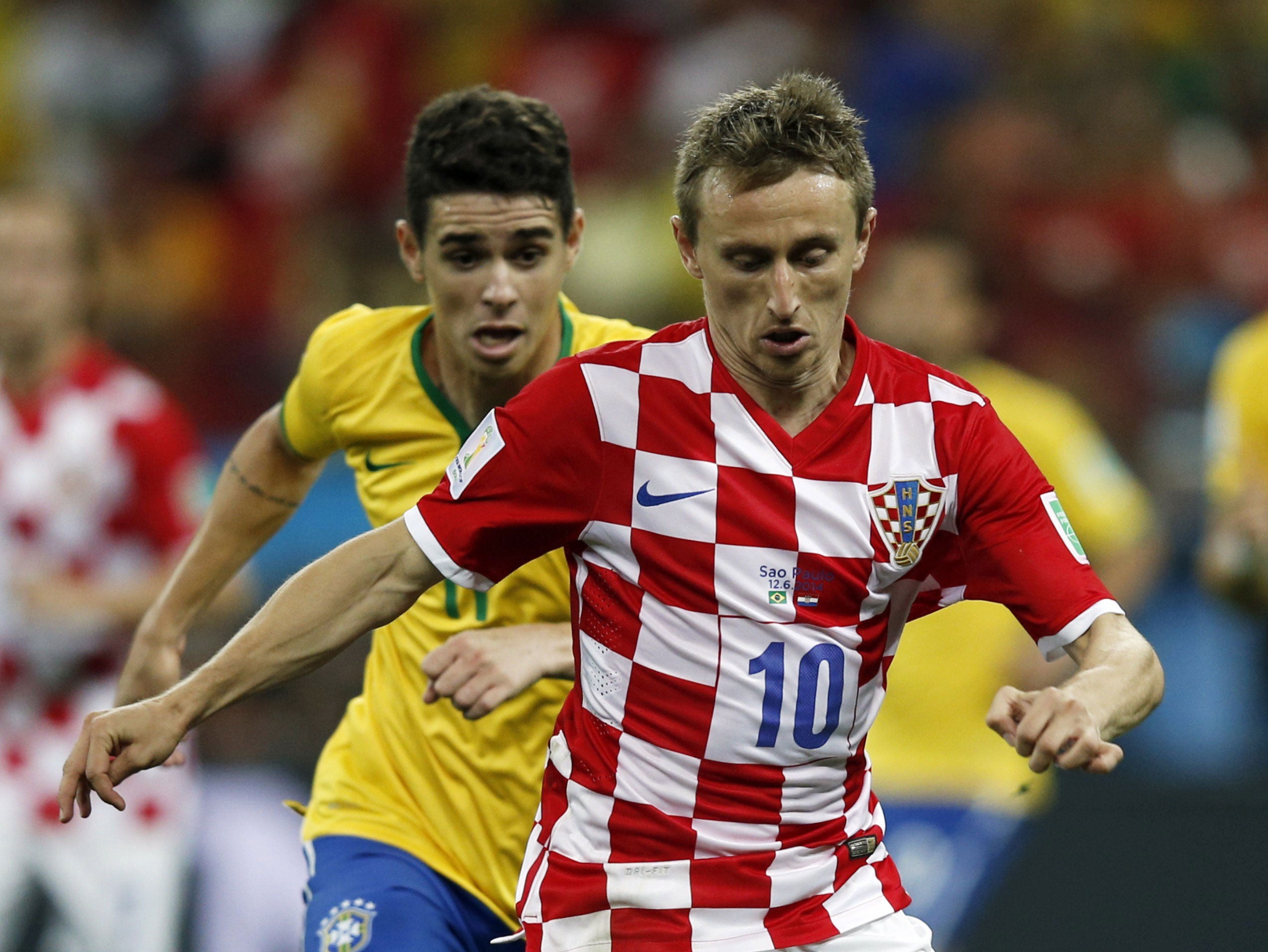 Modric in action against Brazil