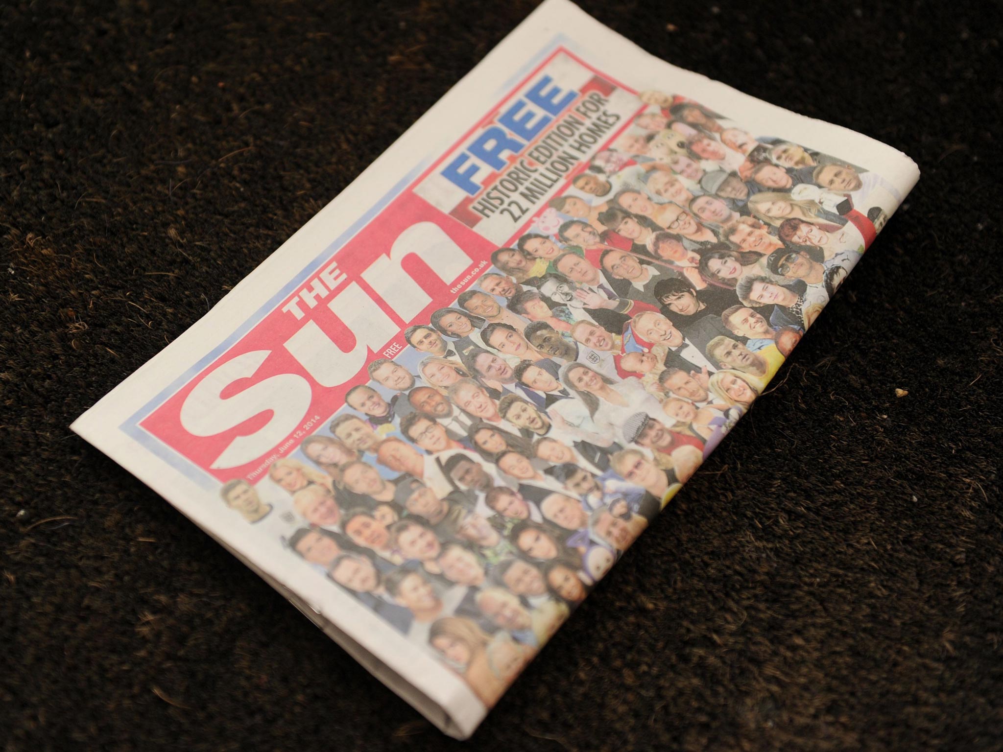 Ed Miliband posed with a promotional issue of ‘The Sun’, which was delivered to every postal address in the country