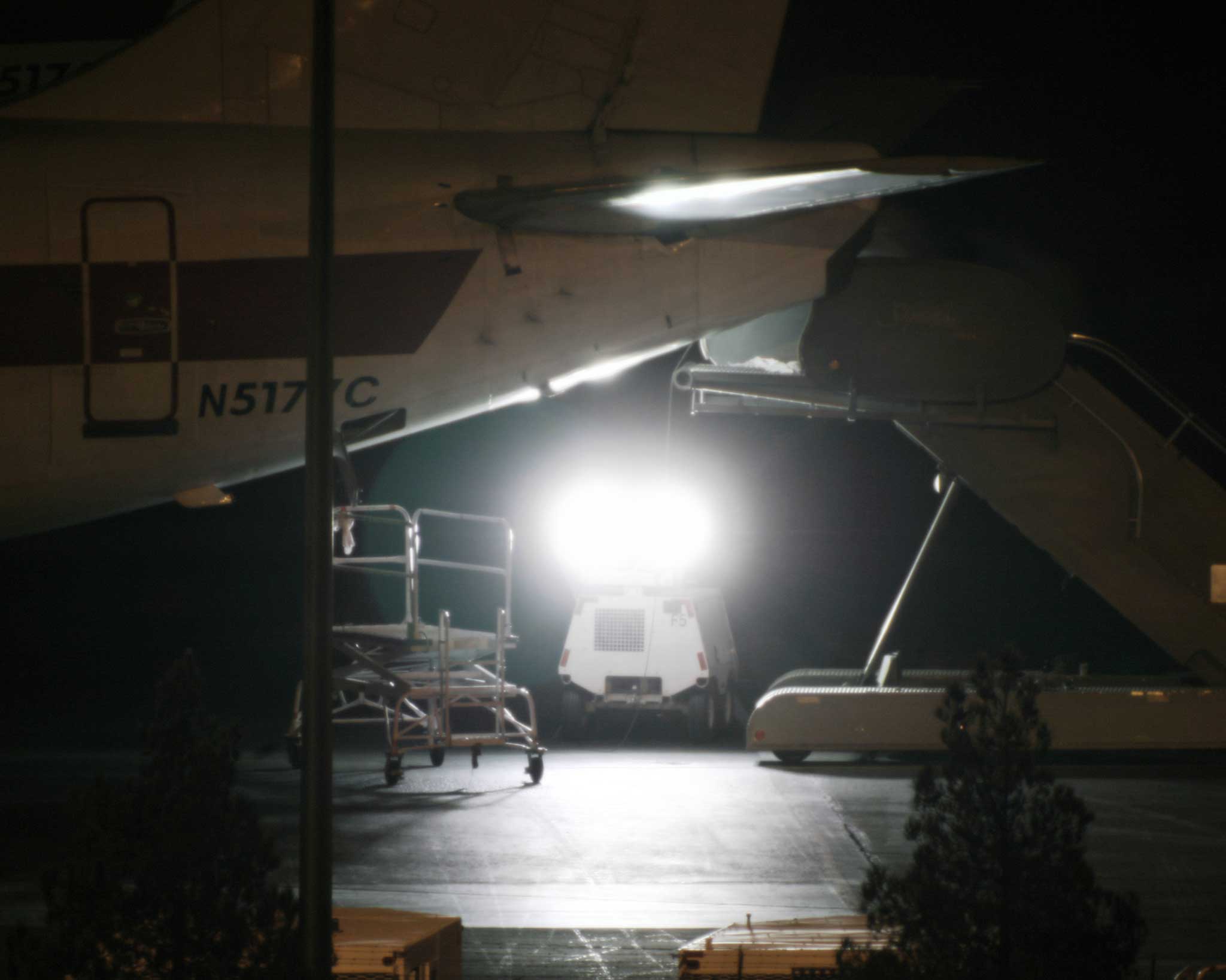 N5177C at Gold Coast Terminal, Las Vegas. The plane is one of those used to shuttle people to work at classified military installations in the Nevada desert