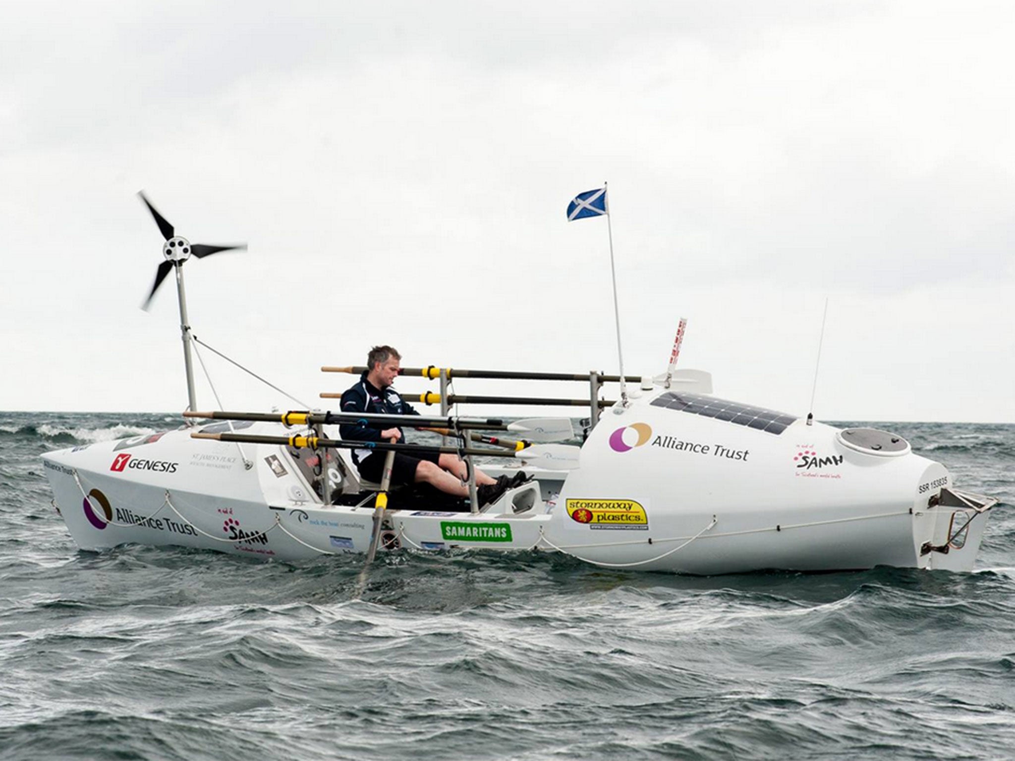 Niall Iain Macdonald in his 24-ft boat