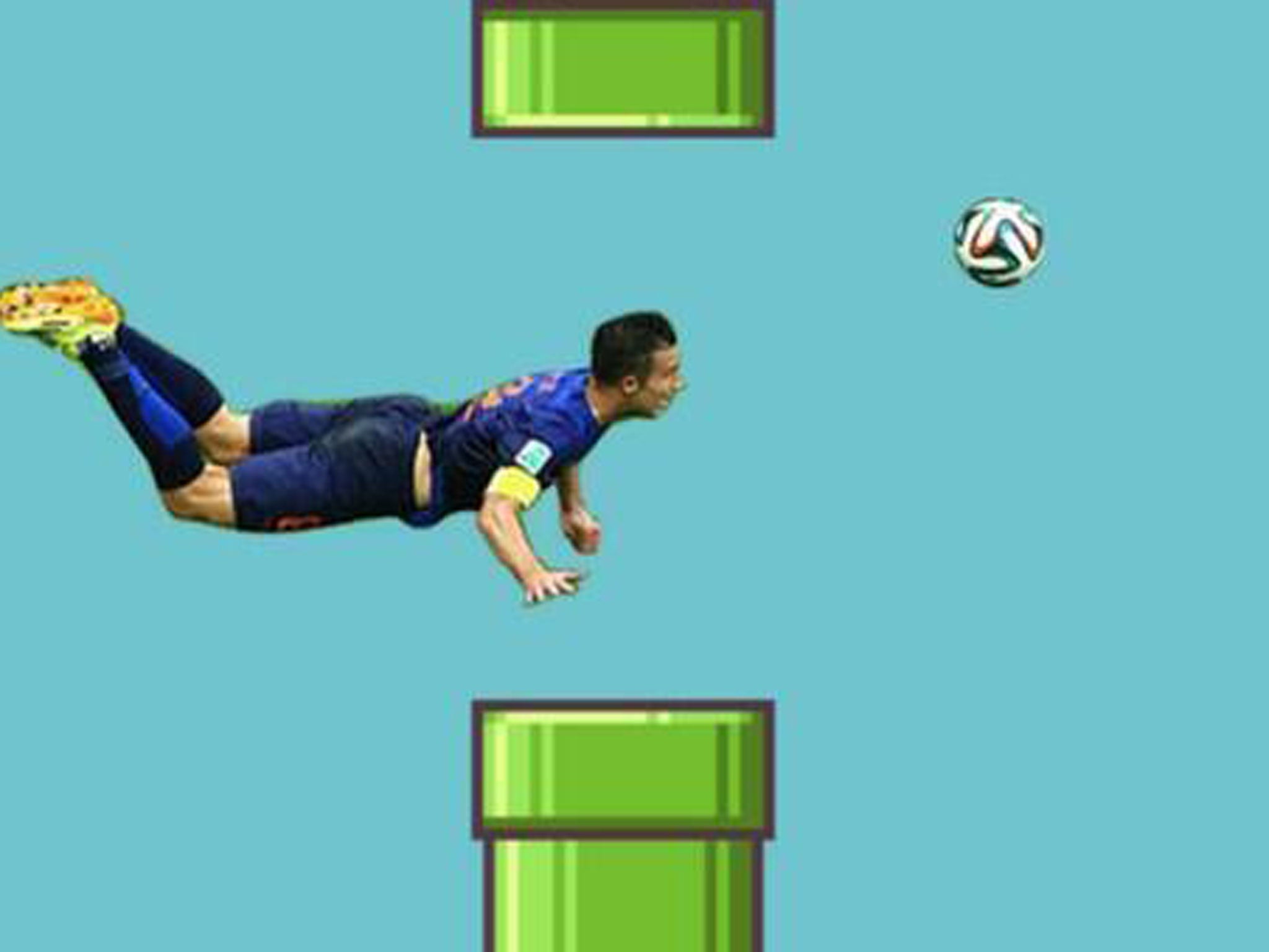 Robin van Persie's phenomenal goal has been given the Mario treatment