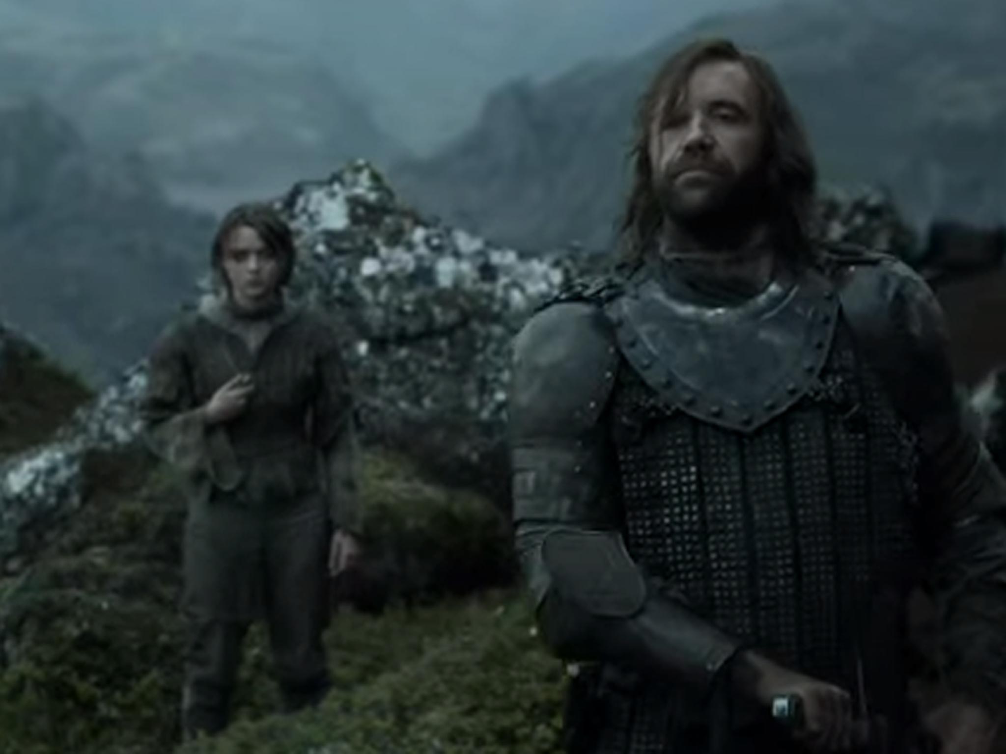 Arya and the Hound have a seemingly unwelcome visitor