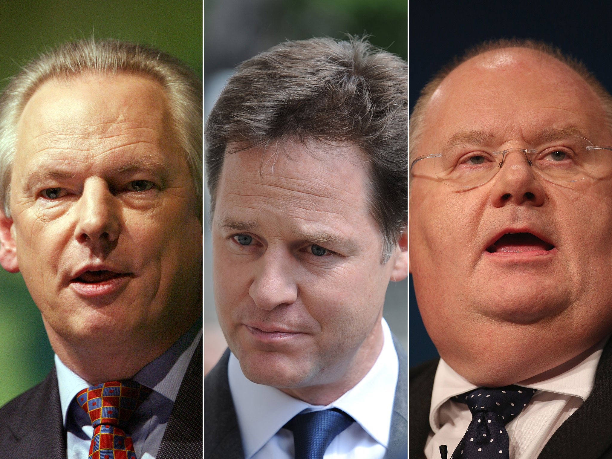 Lib Dem sources revealed that Francis Maude, left, Eric Pickles, right, and other Tory ministers are trying to end the process of “check off”