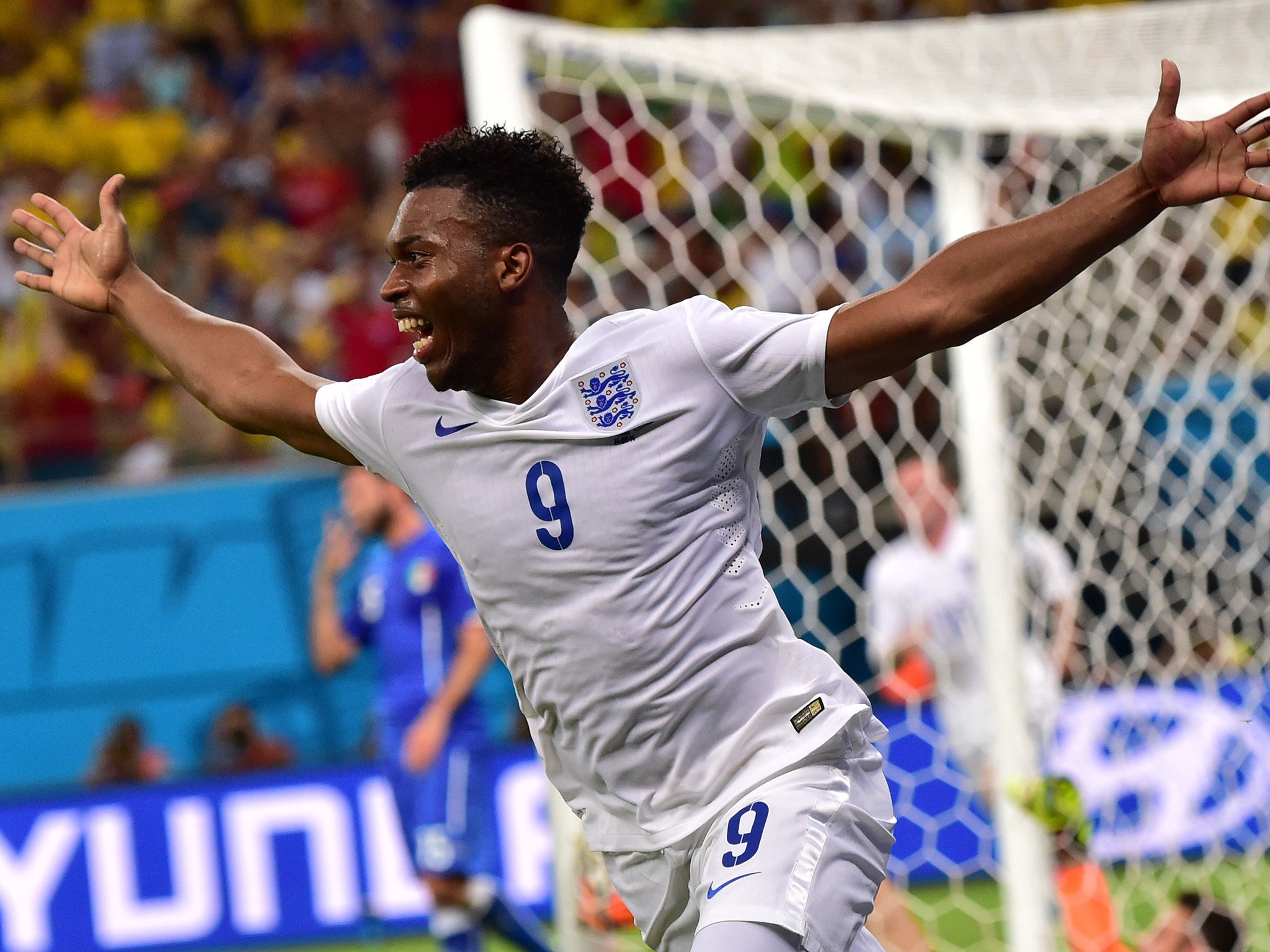 Daniel Sturridge scores against Italy