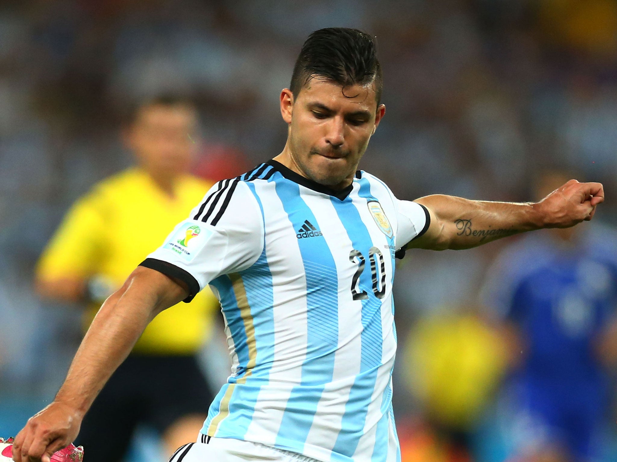 Sergio Aguero was nowehere near his flowing best against Bosnia