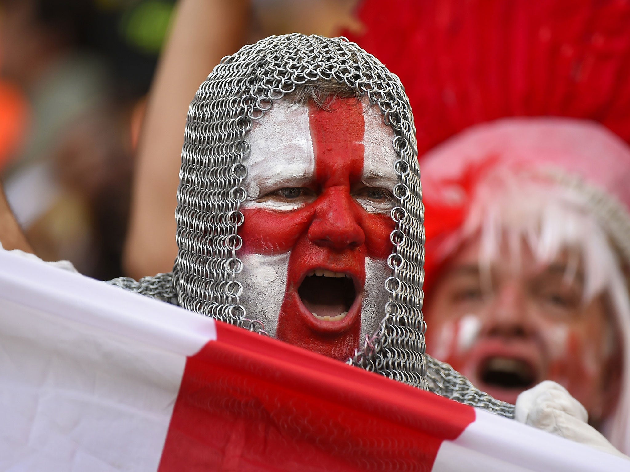 An England fan prior to the match between England and Italy