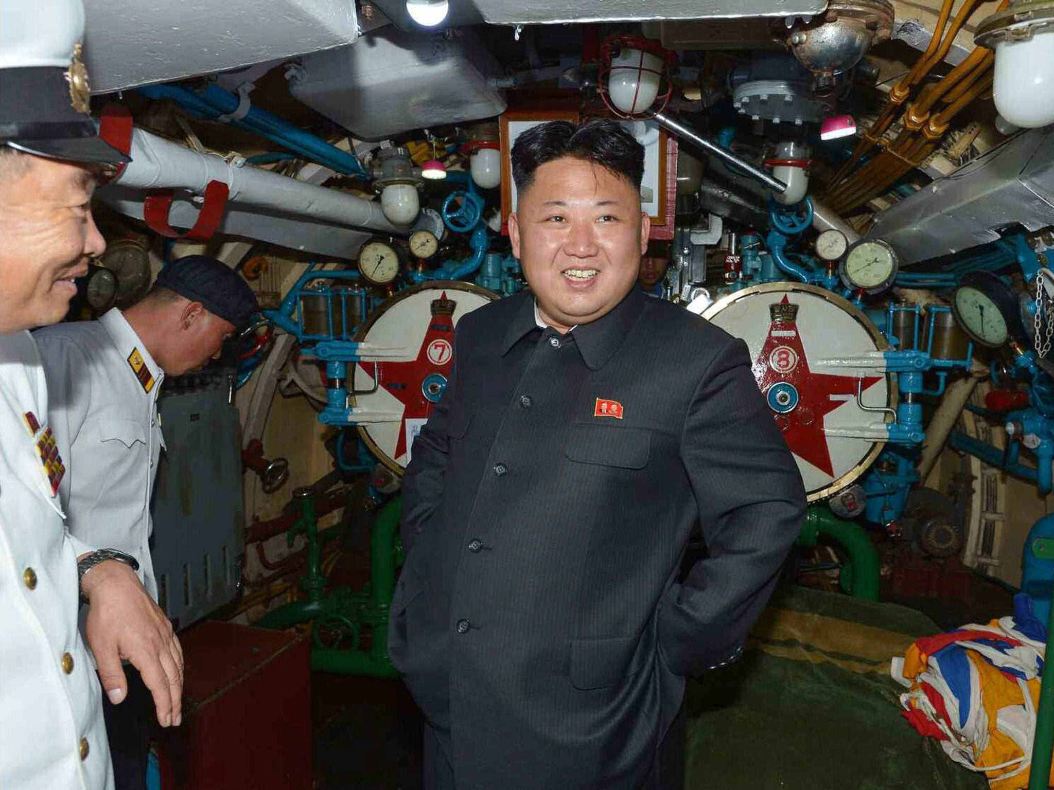 Kim Jong-un inside a submarine as he visits the North Korean Navy Unit 167 stationed on the east coast of North Korea