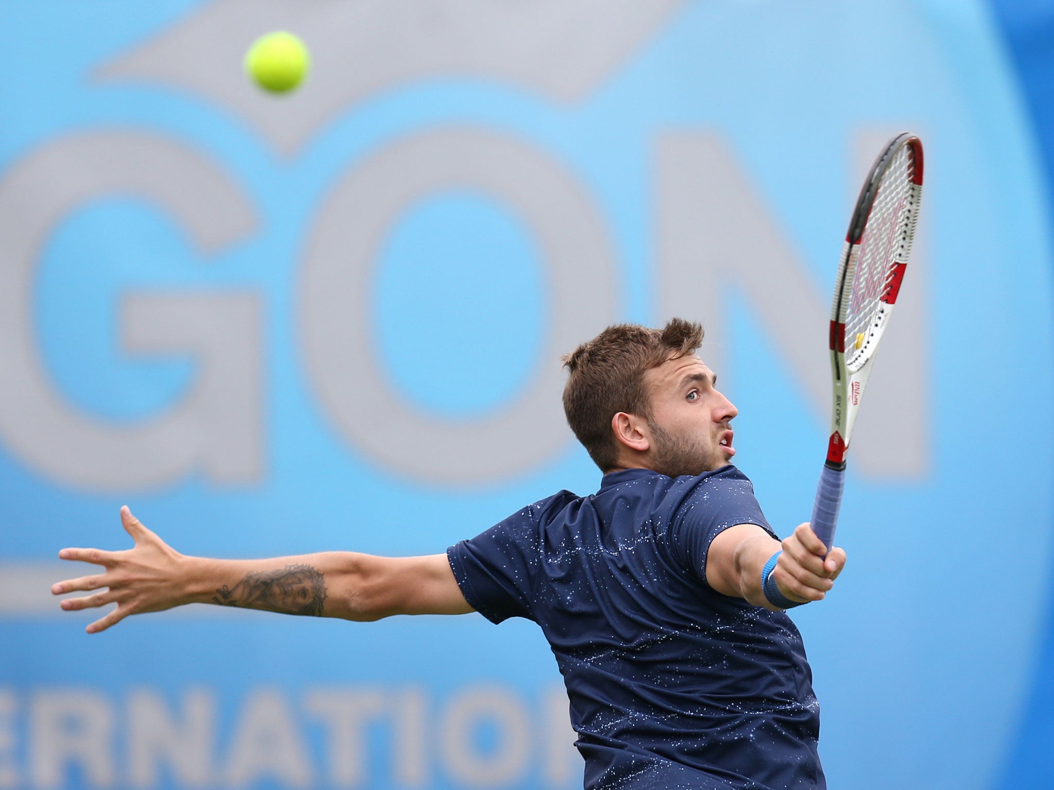 The Brit was beaten 6-2, 6-3 by Germany’s Tobias Kamke
