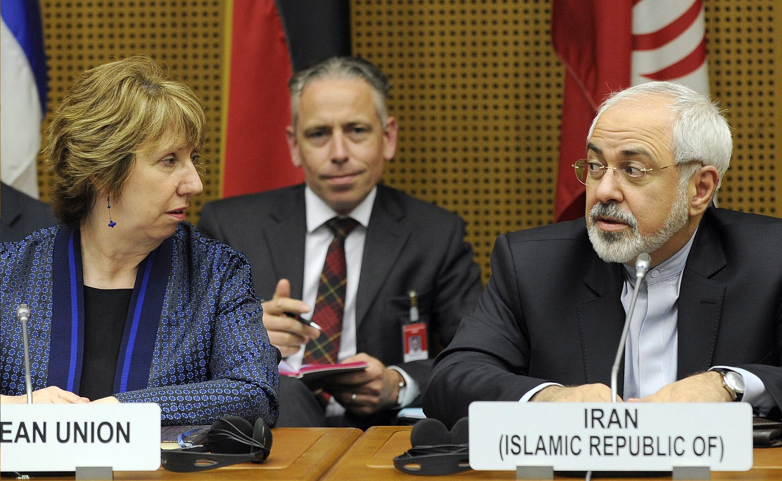 EU High Representative for Foreign Affairs Catherine Ashton and Iran’s Foreign Minister Mohammad Javad Zarif at nuclear talks in Vienna