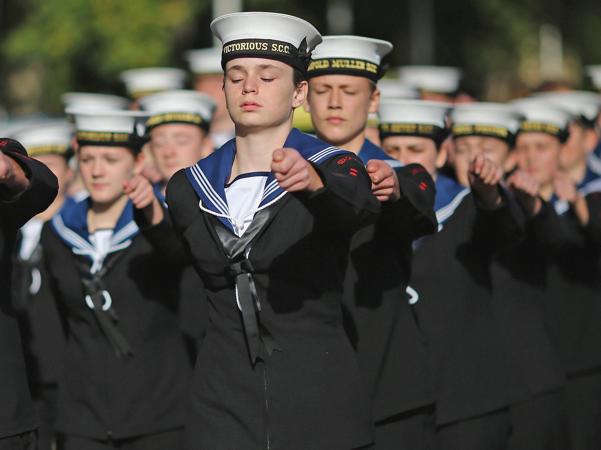 Sea Cadets marching in Trafalgar Square last year