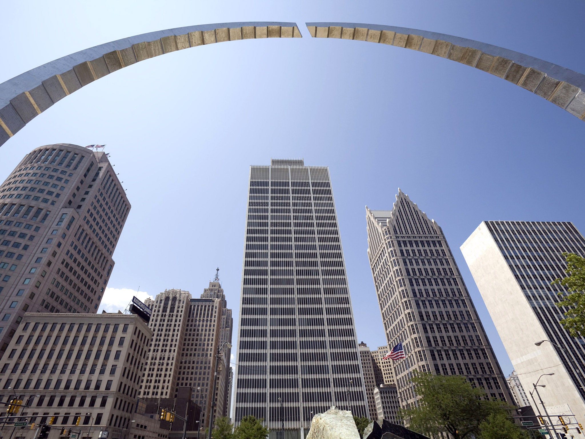 Skyscrapers in downtown Detroit, Michigan