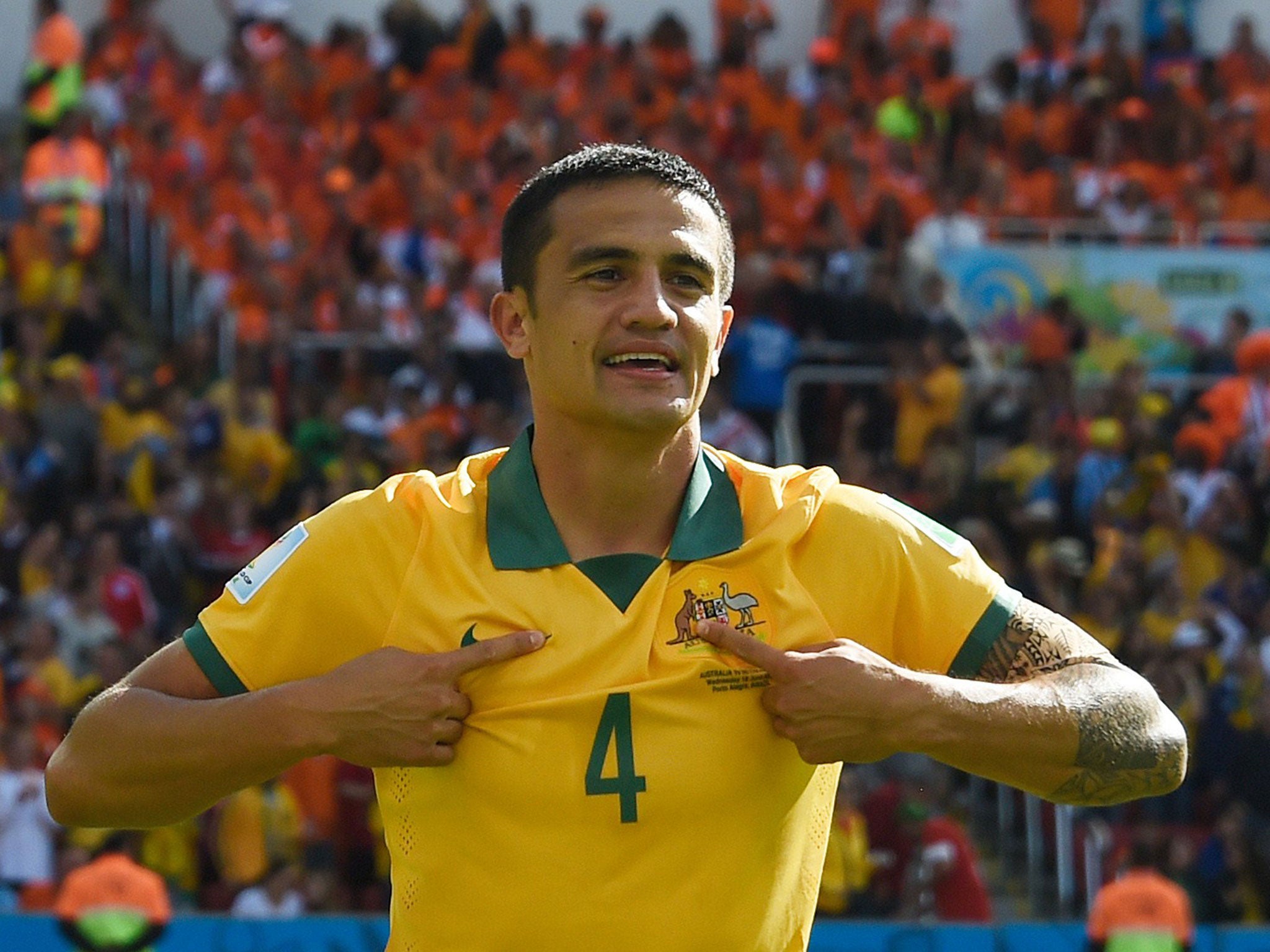 Tim Cahill celebrates one of the 'greatest moment of his life'