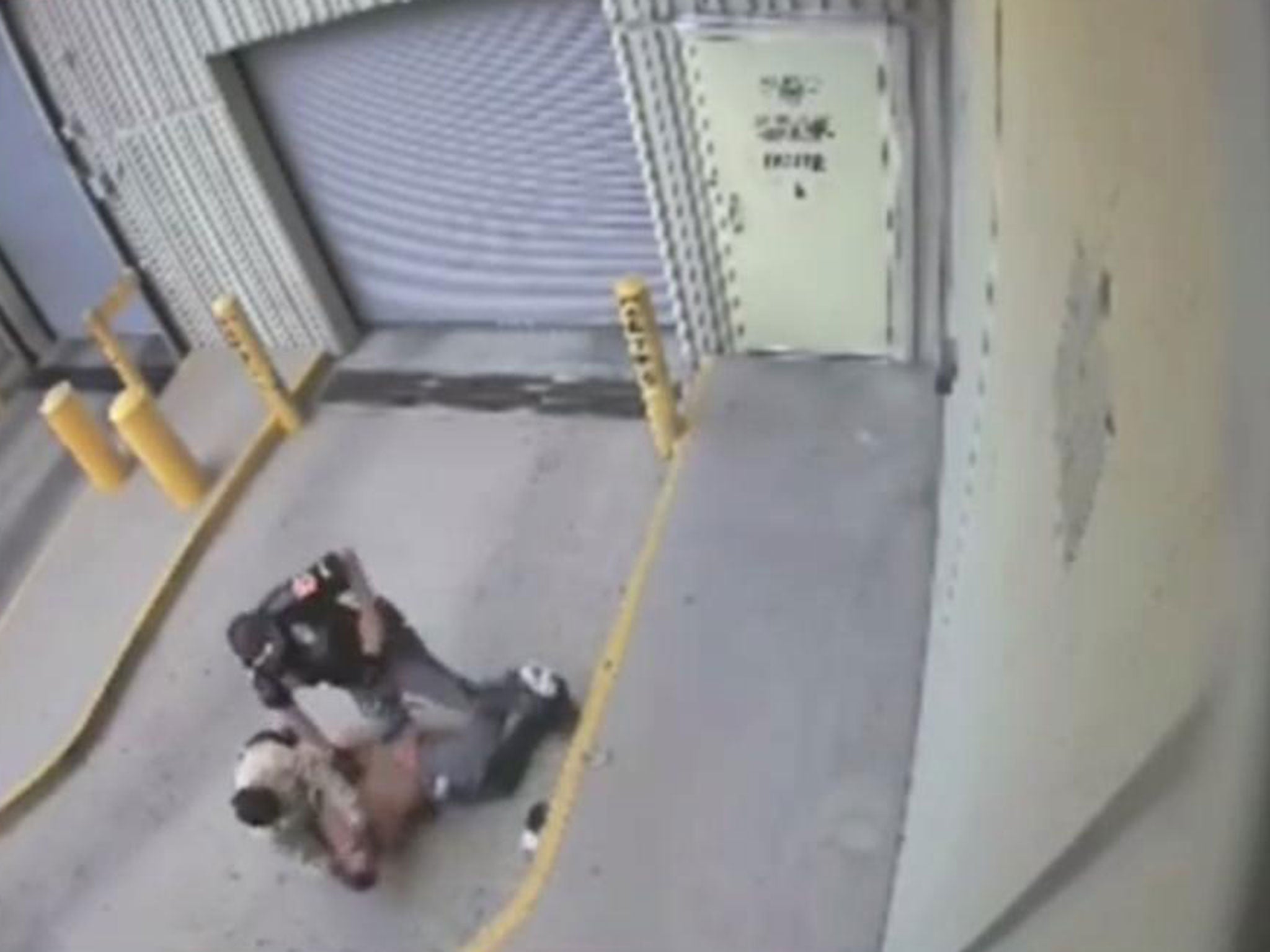 Graphic video footage has emerged of the moment a policeman shot and fatally wounded a handcuffed prisoner being restrained on the floor in El Paso City jail.