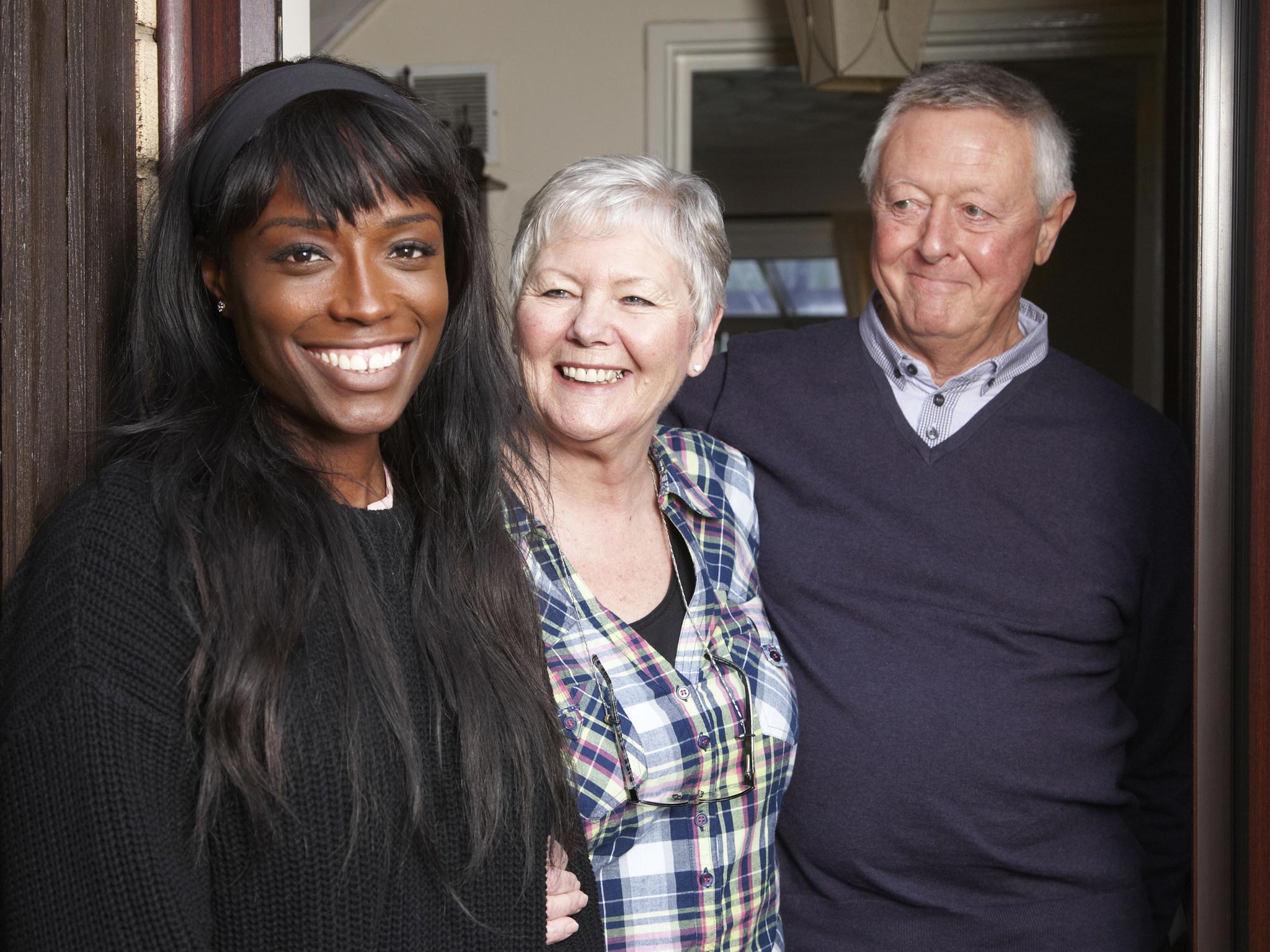 Close to home: Lorraine Pascale with Marion and John Bird, her first foster parents