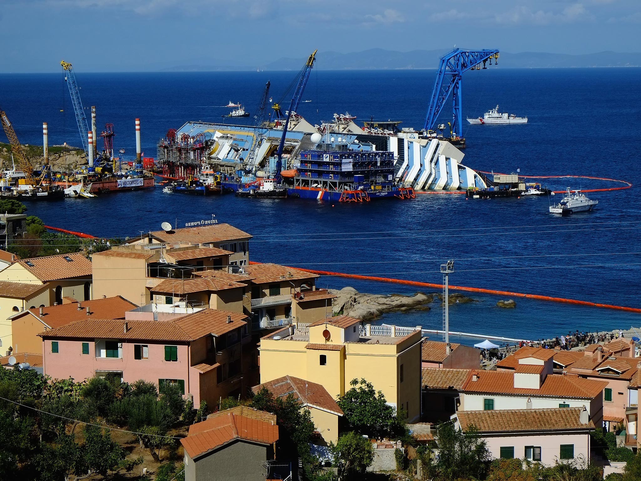 The wreckage of the Costa Concordia