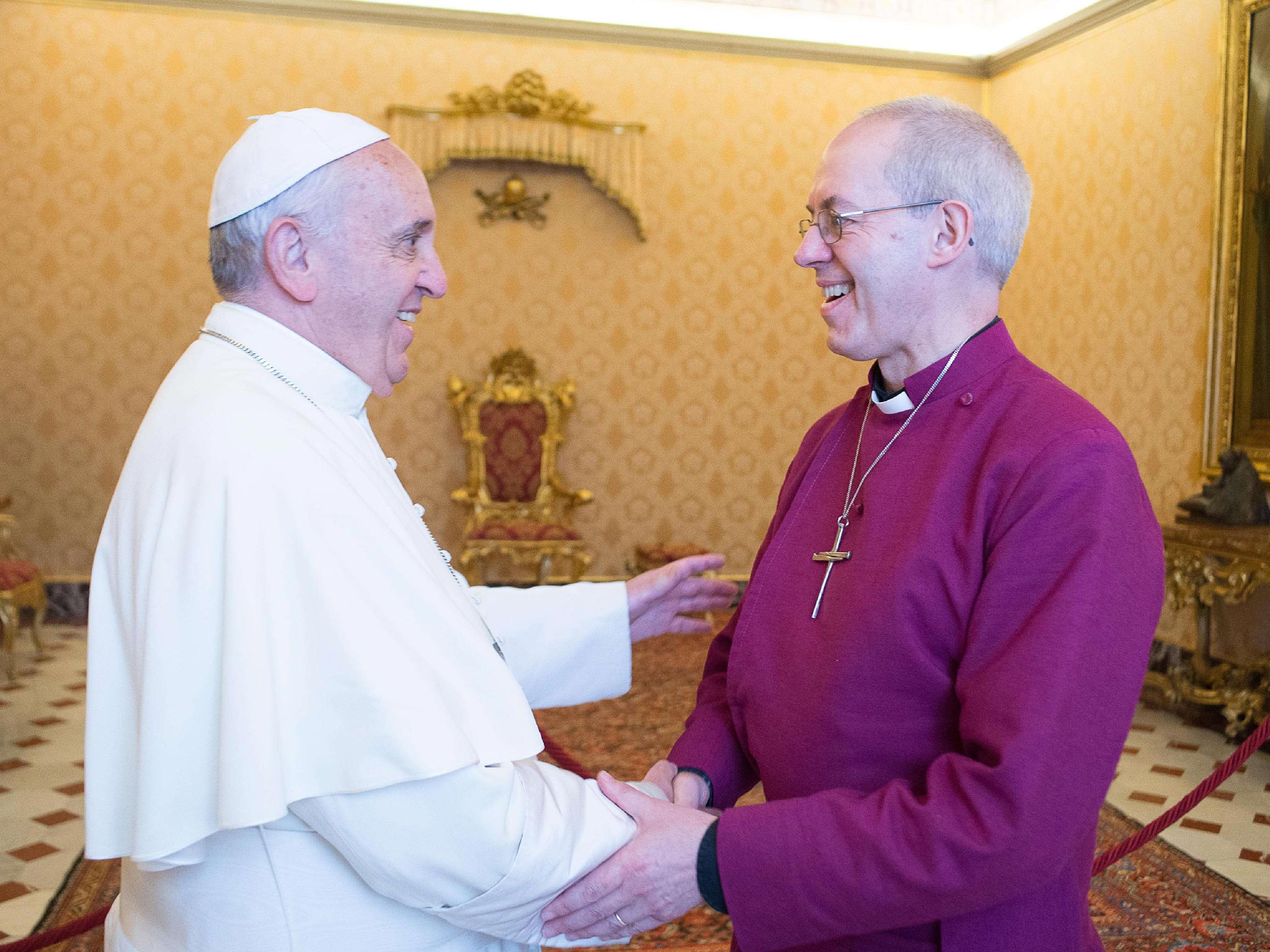 The Pope and the Archbishop of Canterbury, seen at the Vatican this week, have much in common and are clearly not content to ‘agree to disagree’