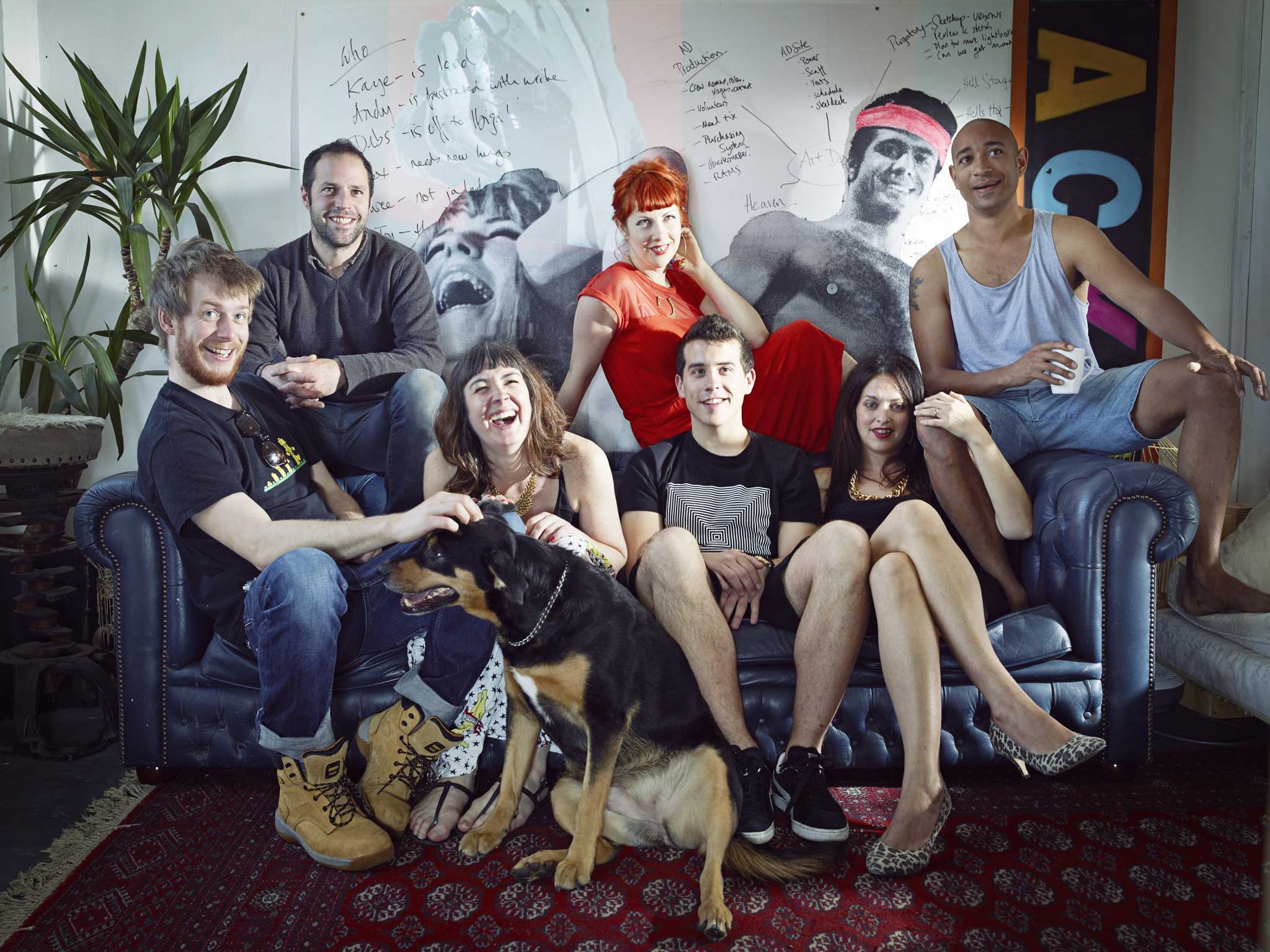 Shangri-Lartistes: the team who make the magic (from left): Tom Allanson, Andy Lunan, Maree Featherstonhaugh, Kaye Dunnings, Chris Canavan, Debs Armstrong and Simon Vaughan