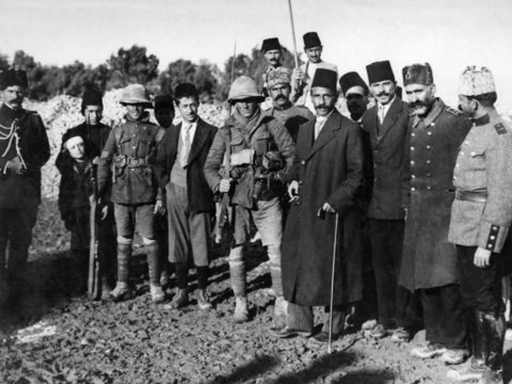 The Mayor of Jerusalem (with walking-stick) had tried to surrender the city to them