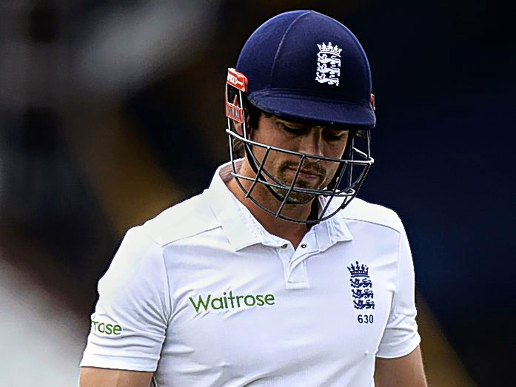 Alastair Cook walks off the Headingley pitch during England v Sri Lanka