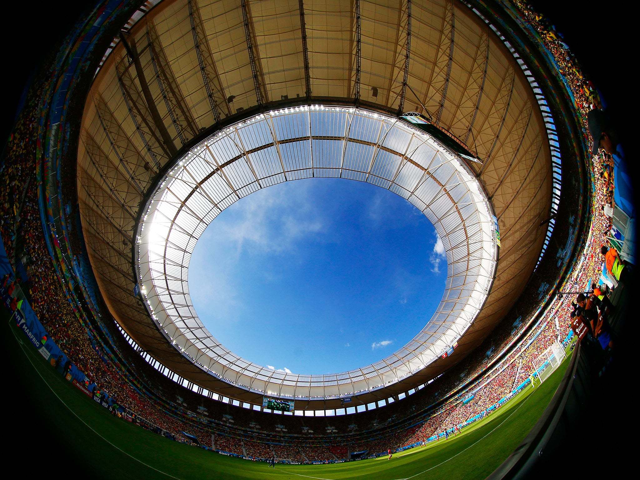 A view of the Mané Garrincha stadium in Brasilia