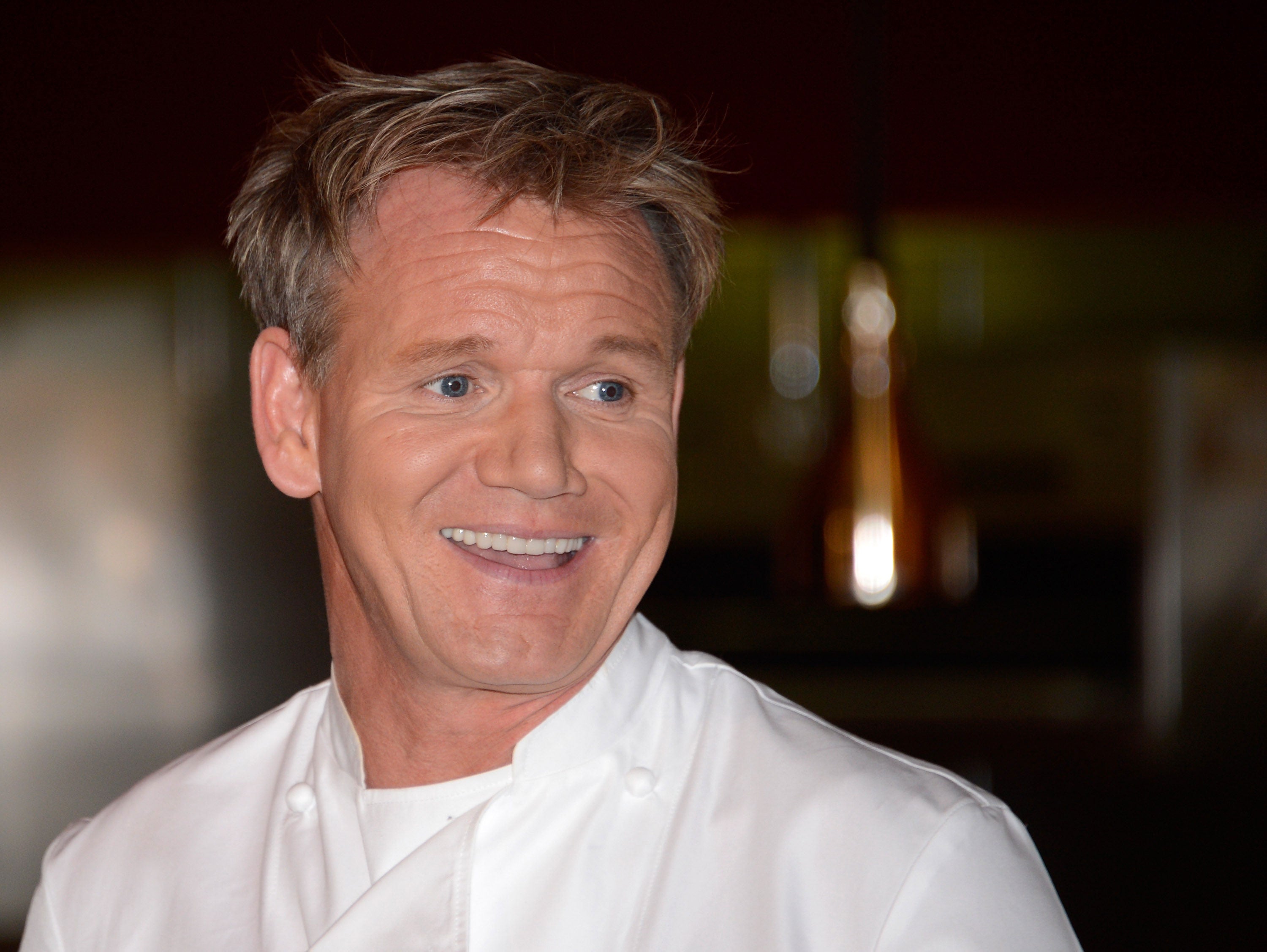 Gordon Ramsay at a cooking demonstration and news conference held to celebrate the opening of his first Las Vegas restaurant, Gordon Ramsay Steak at the Paris Las Vegas on 11 May, 2012