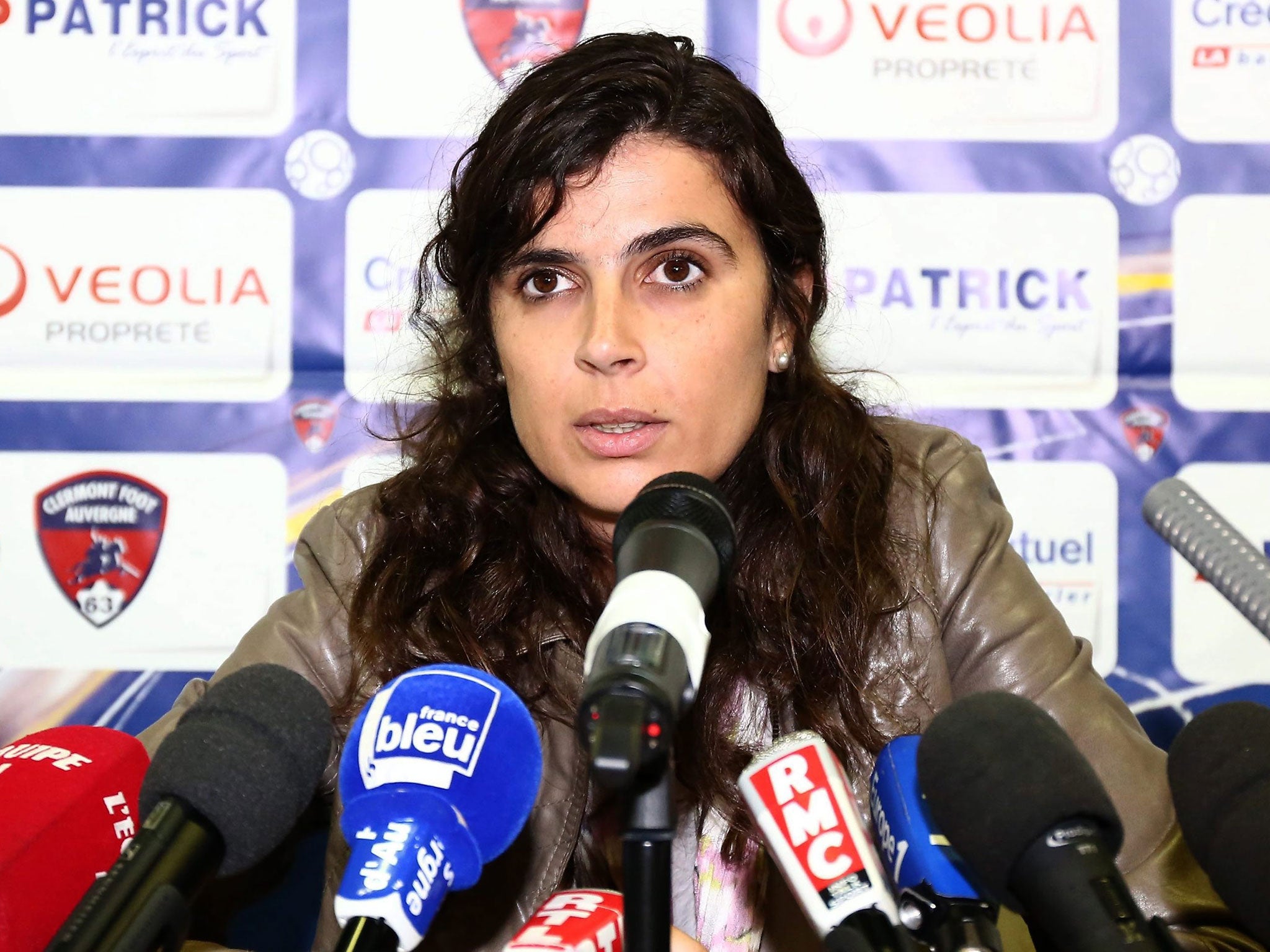 Head Coach of Clermont Foot 63, Portuguese Helena Costa attends a news conference, in Clermont Ferrand, France. Costa decide to leave Clermont Foot 63 before the first training session