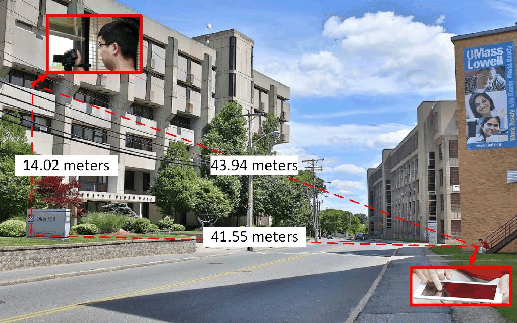 A diagram from the team showing their software being used with a high-definition camcorder. Credit: Cyber Forensics Laboratory at University of Massachusetts Lowell