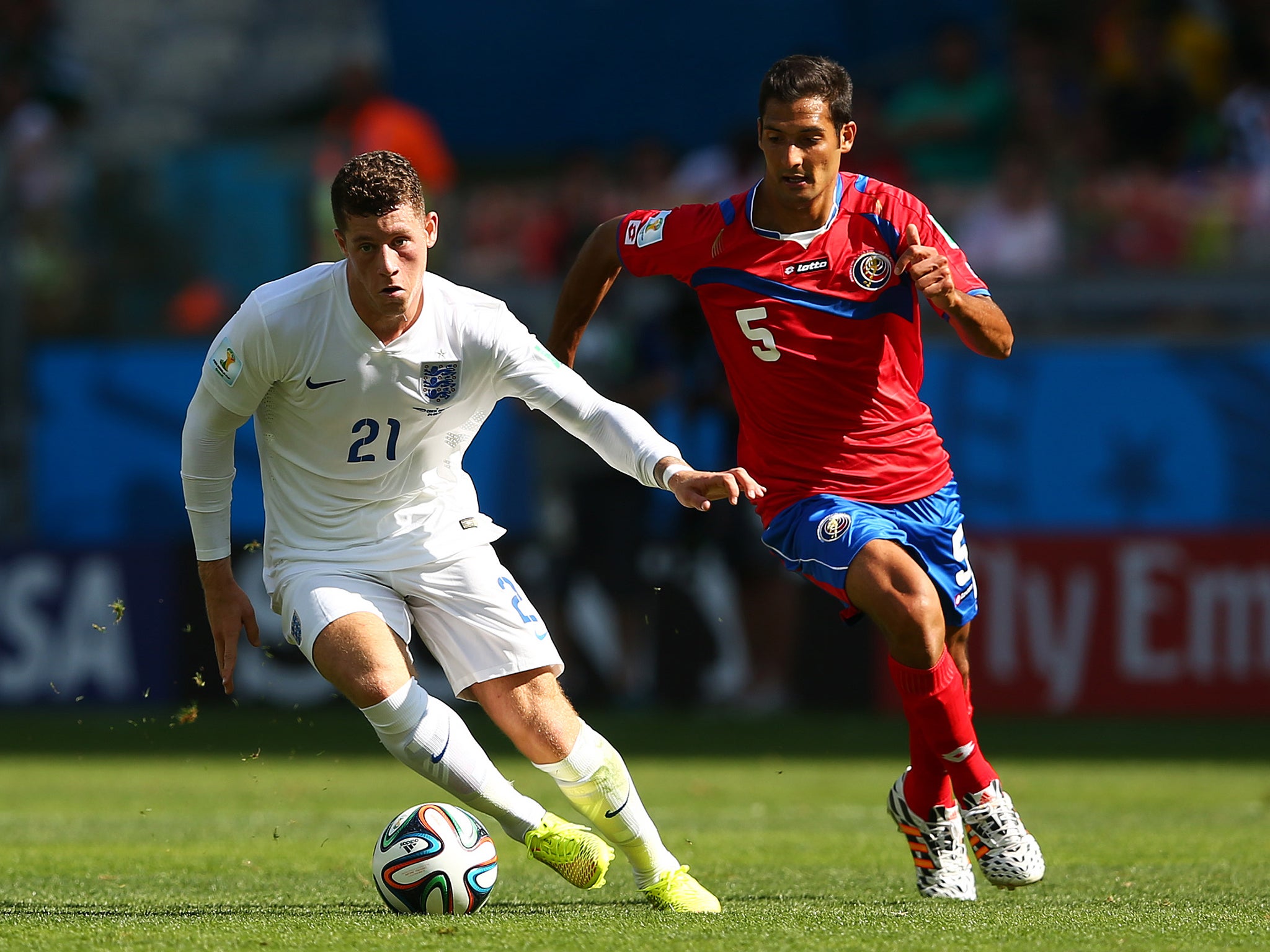 The game against Scotland was a good opportunity to give a half to Ross Barkley, who has not featured since the World Cup game against Costa Rica (above)