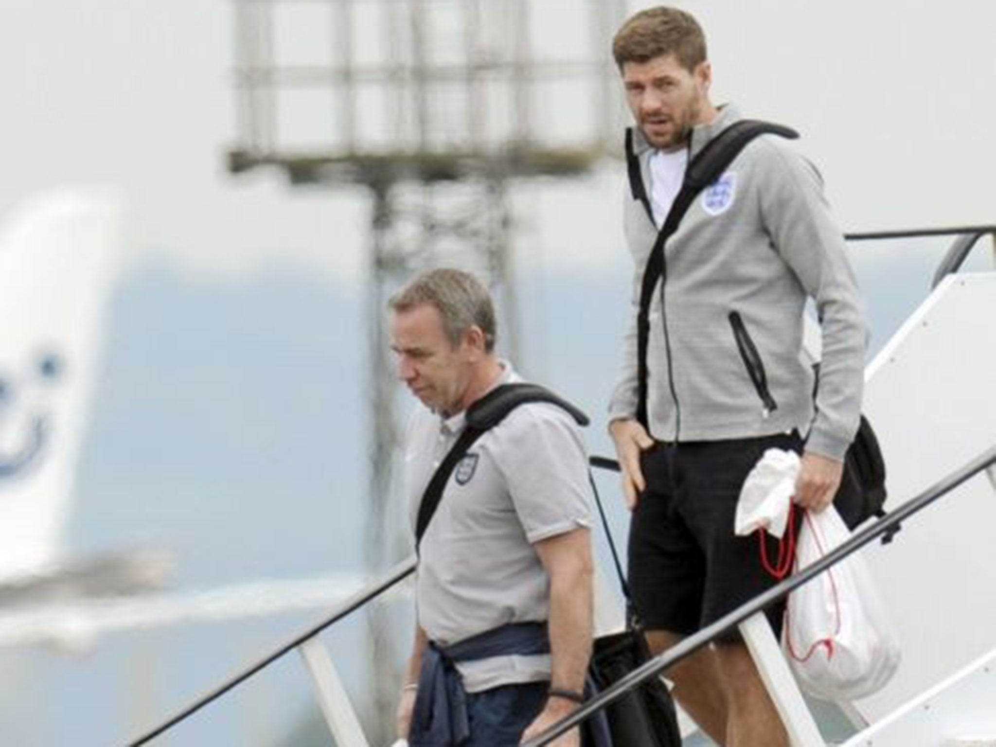 Steven Gerrard pictured returning from the World Cup