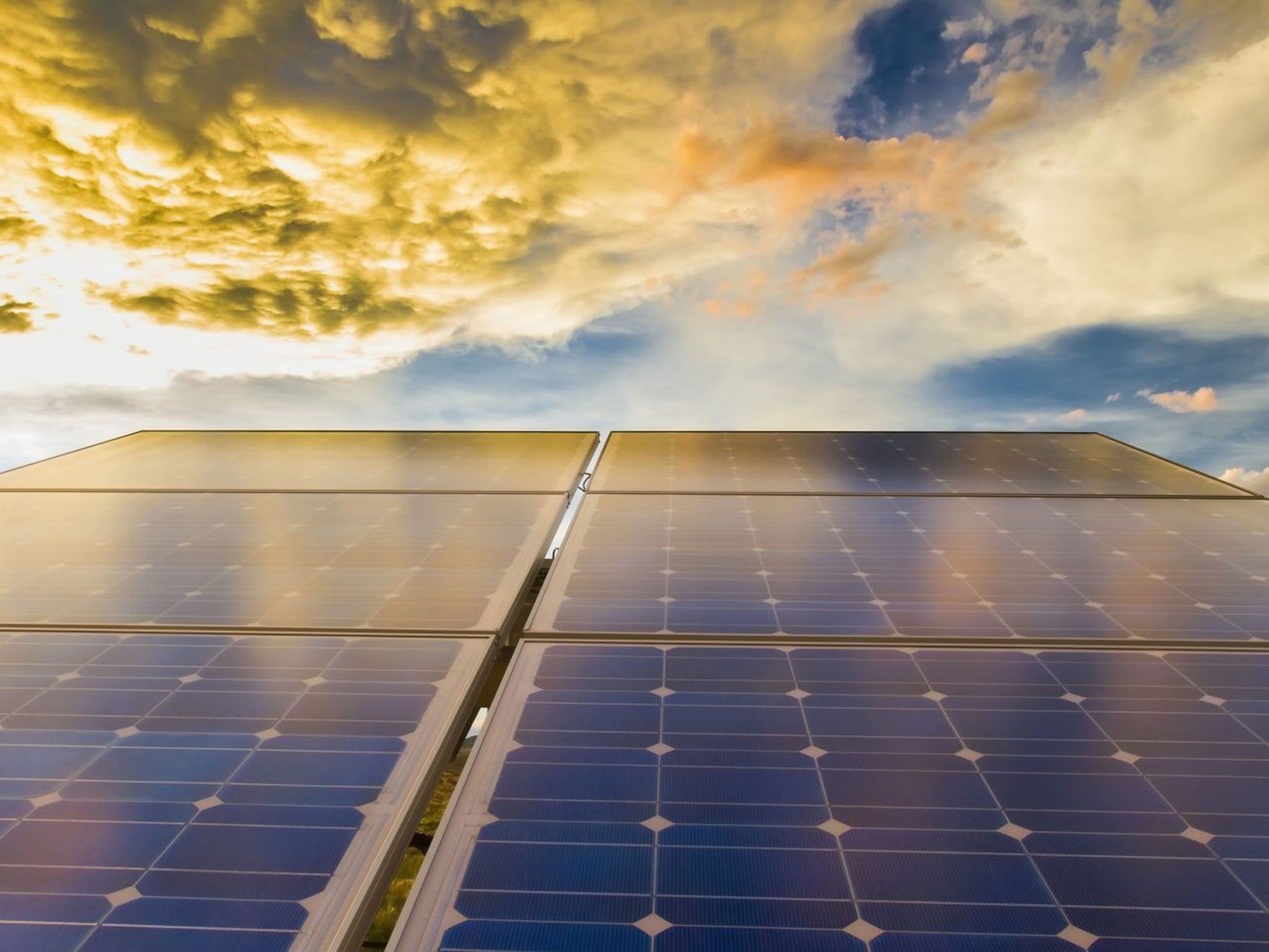 Solar Panels, Photovoltaic array at the University of New Mexico, Taos campus, USA