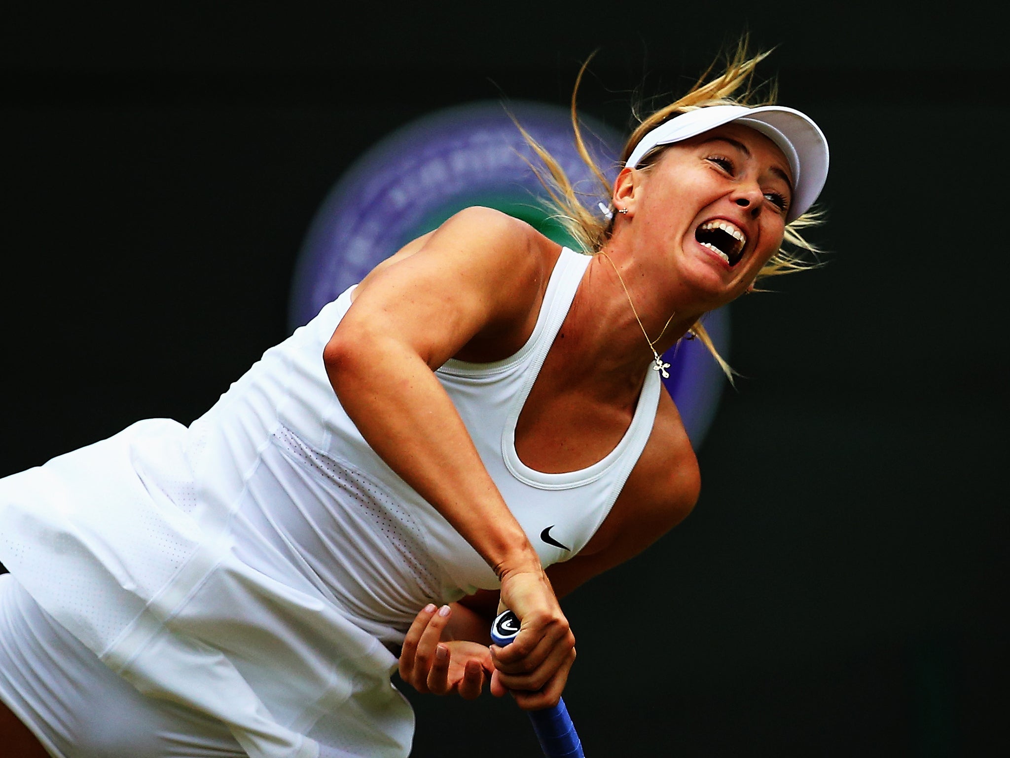 Maria Sharapova of Russia in action during her Ladies' Singles second round victory against Timea Bacsinszky