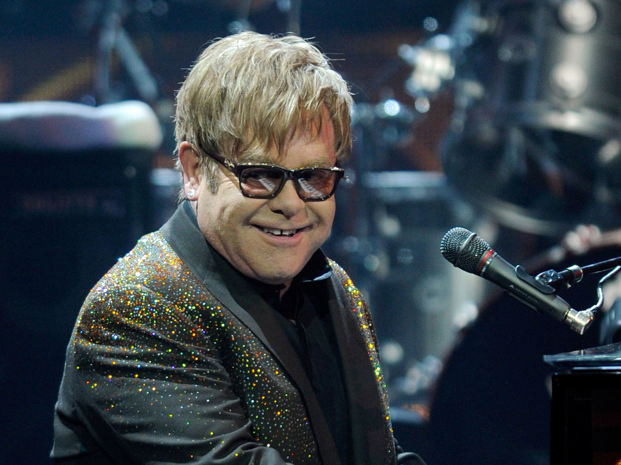 Sir Elton John performing in Las Vegas in 2011