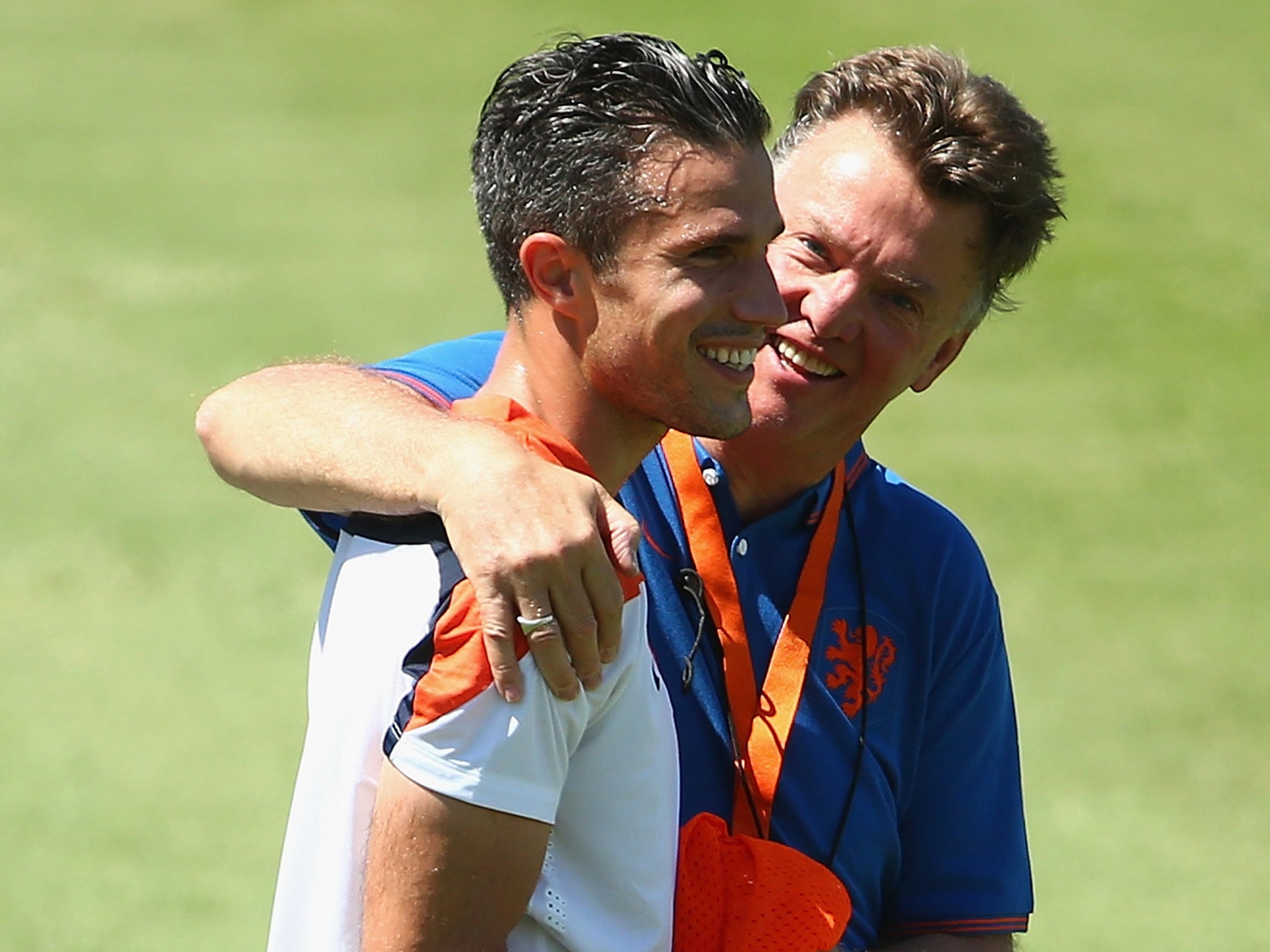 Robin van Persie together with Louis van Gaal