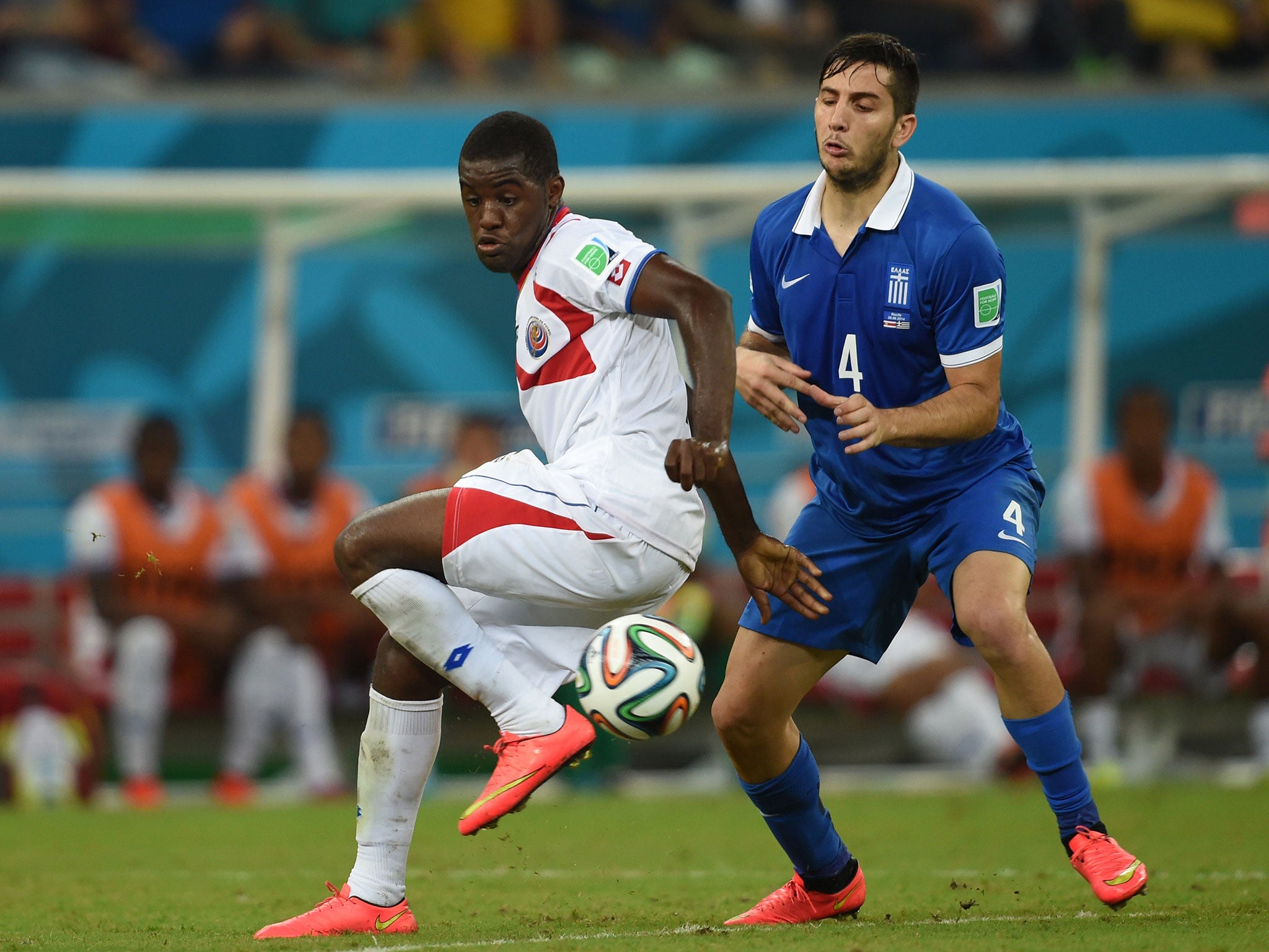 Joel Campbell in action against Italy